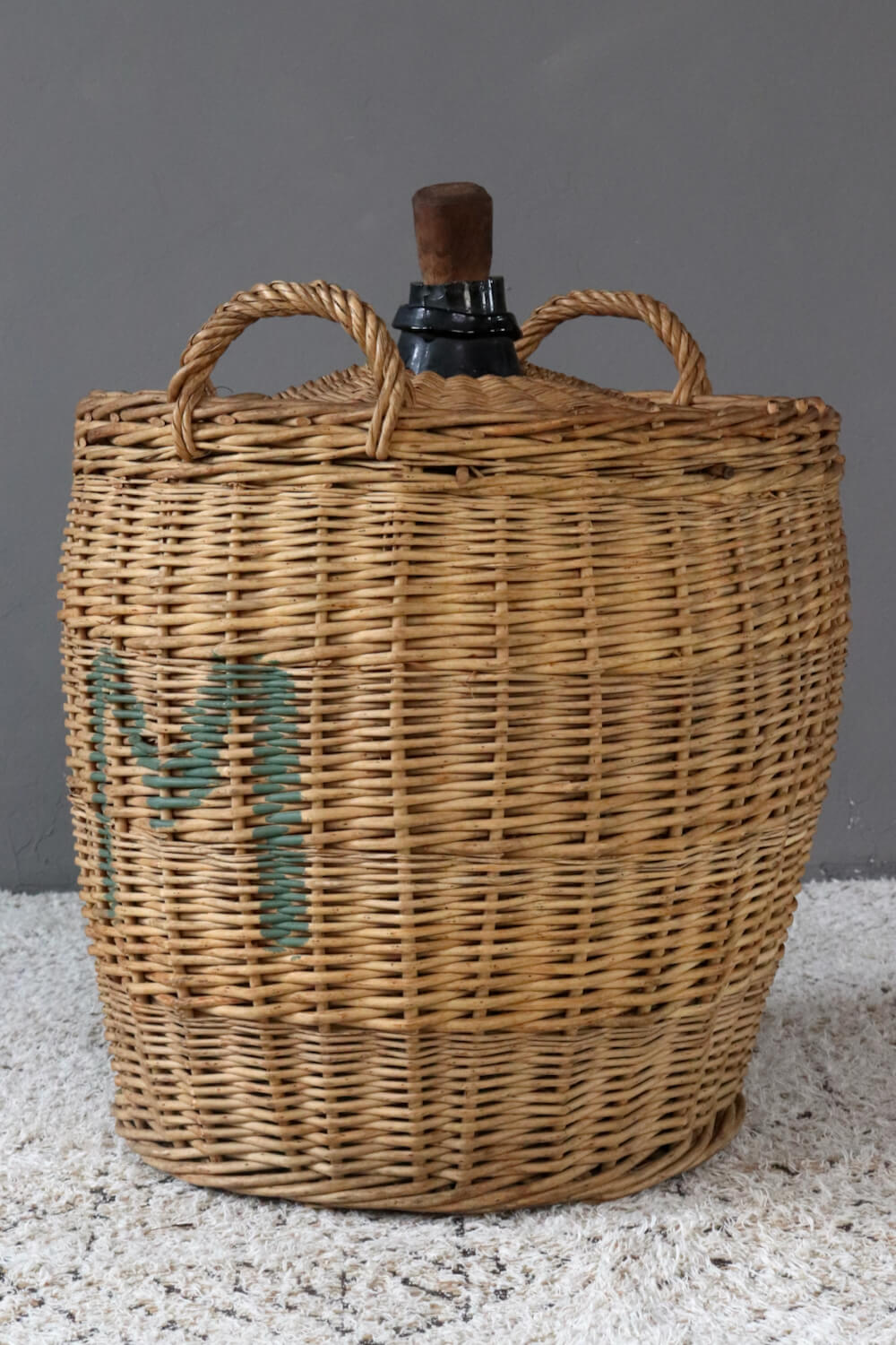 Vintage wicker bottle 50L