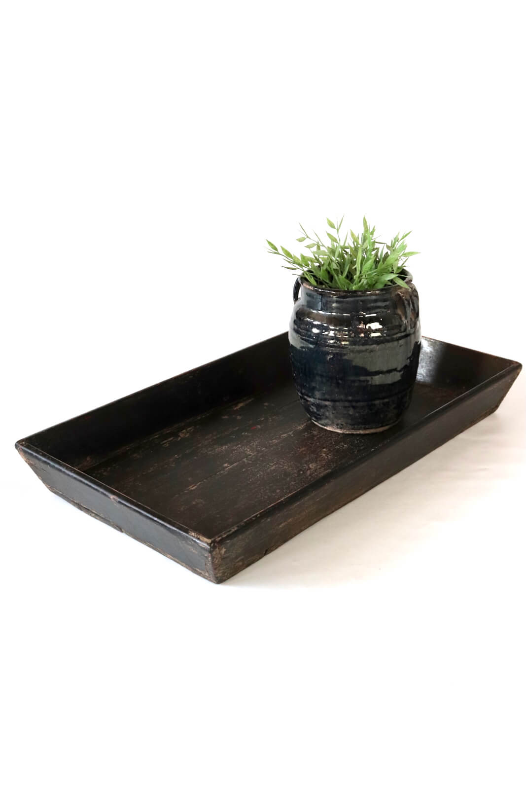 Holztablett antik schwarz China, 57x32