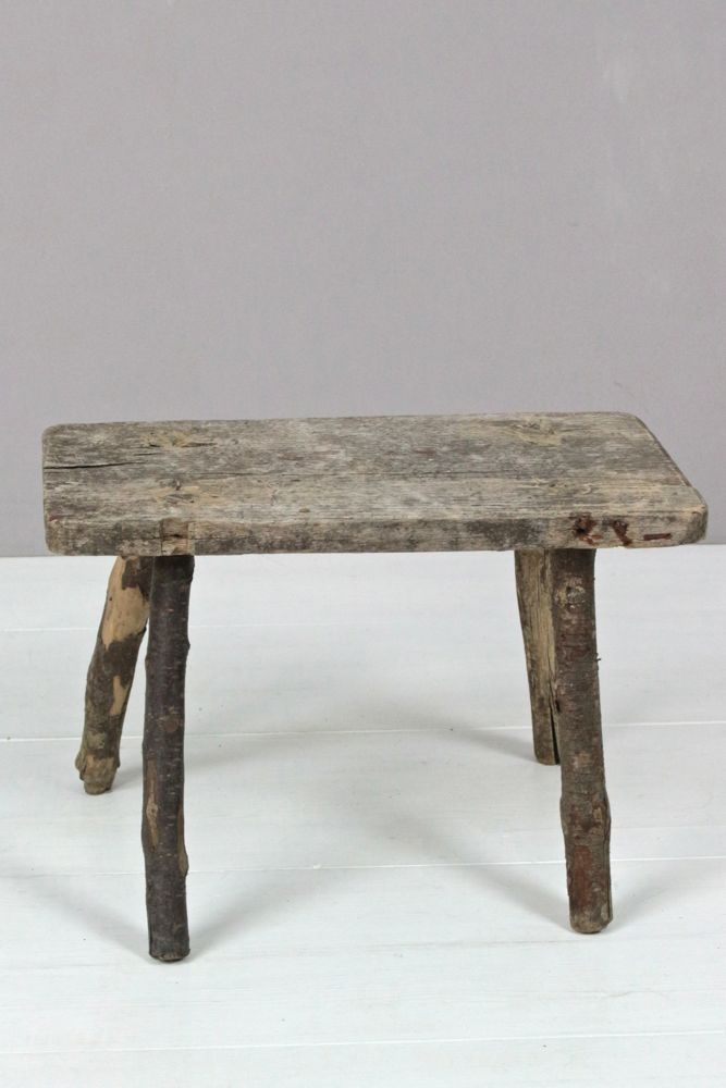 alter holzschemel natur Holzschemel antik rustikal