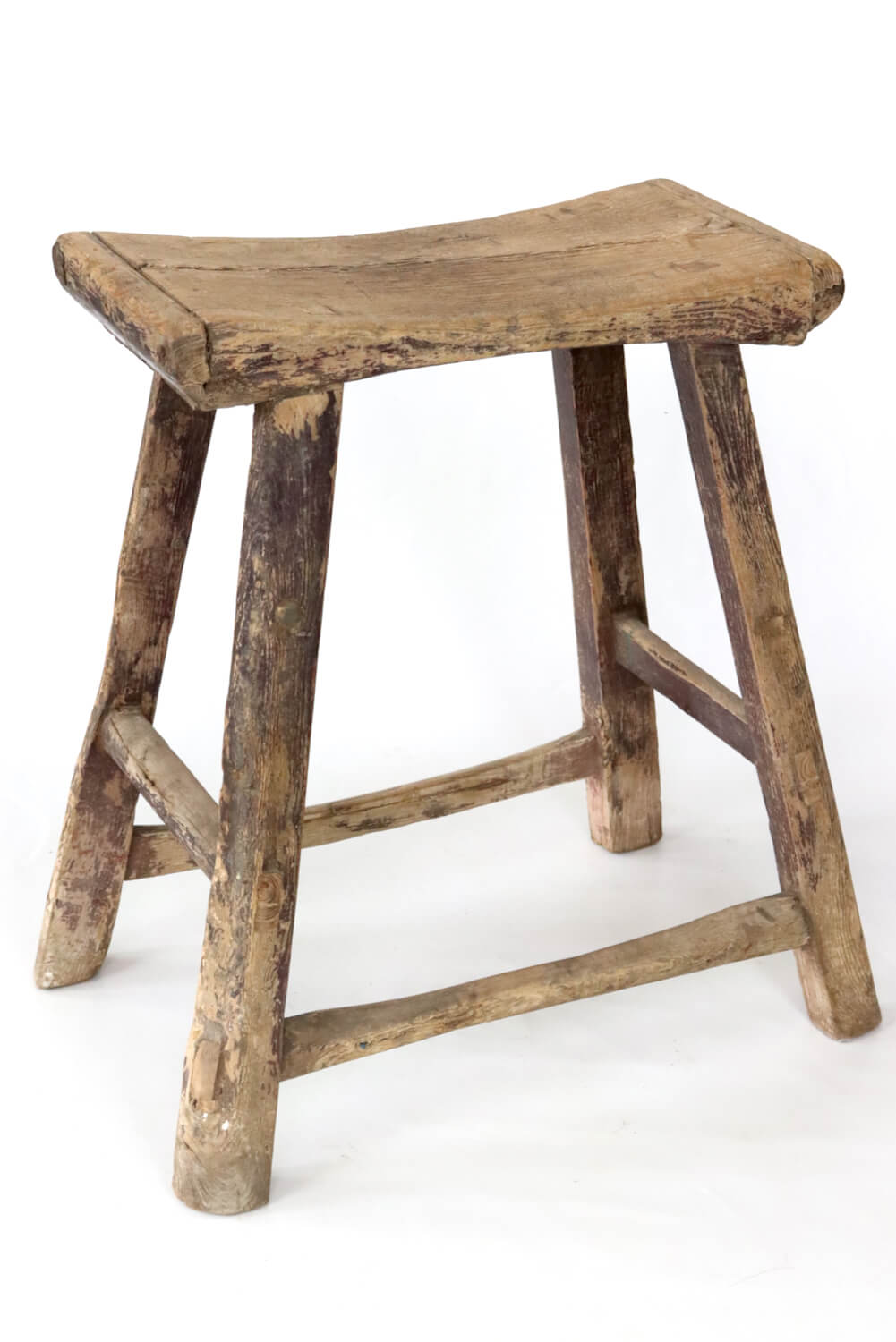 Holzhocker antik Wabi Sabi