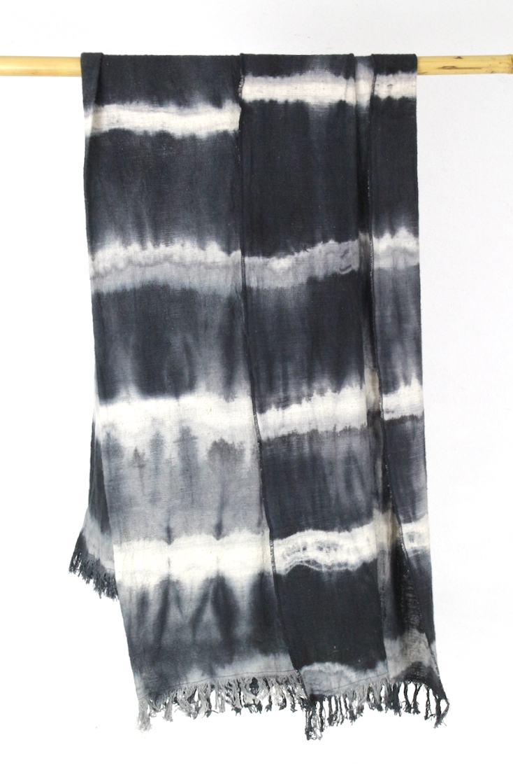 Batik Decke schwarz-weiß Baumwolle, 180x150, Batik cotton plaid black and white Batik Decke schwarz-weiß Baumwolle, 180x150