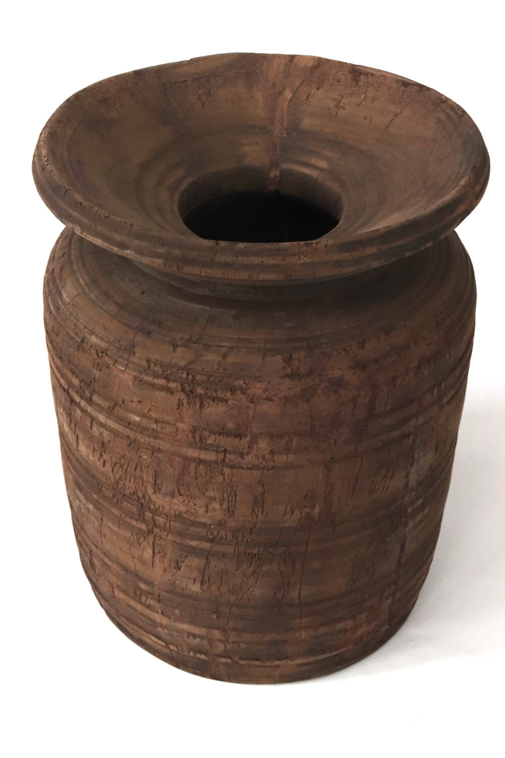 Antique rustic wooden vase 35xø27