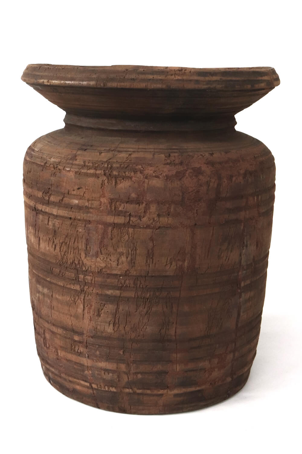 Antique rustic wooden vase 35xø27