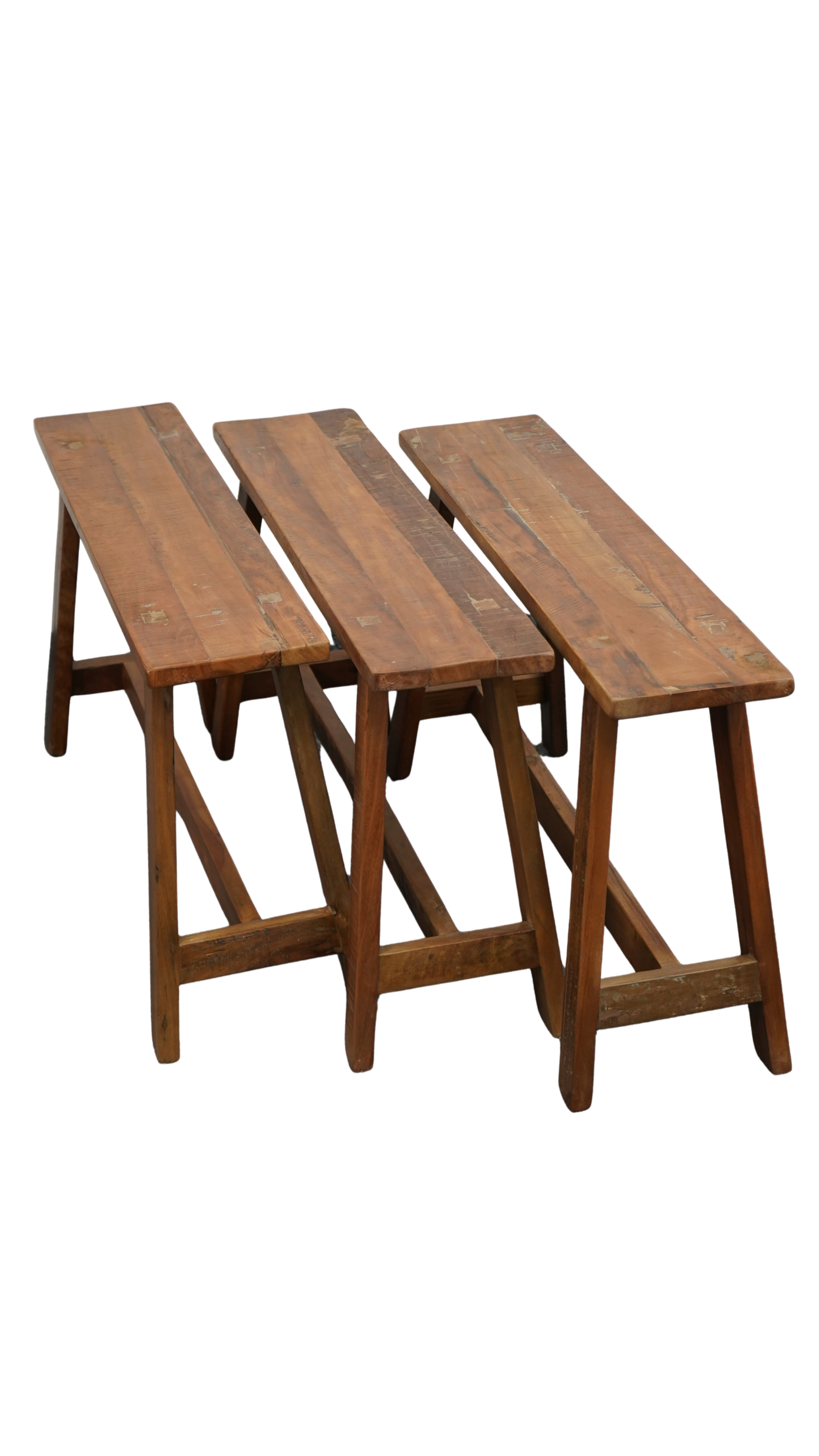 Sitzbank aus dunklem Holz, ca. 85 cm