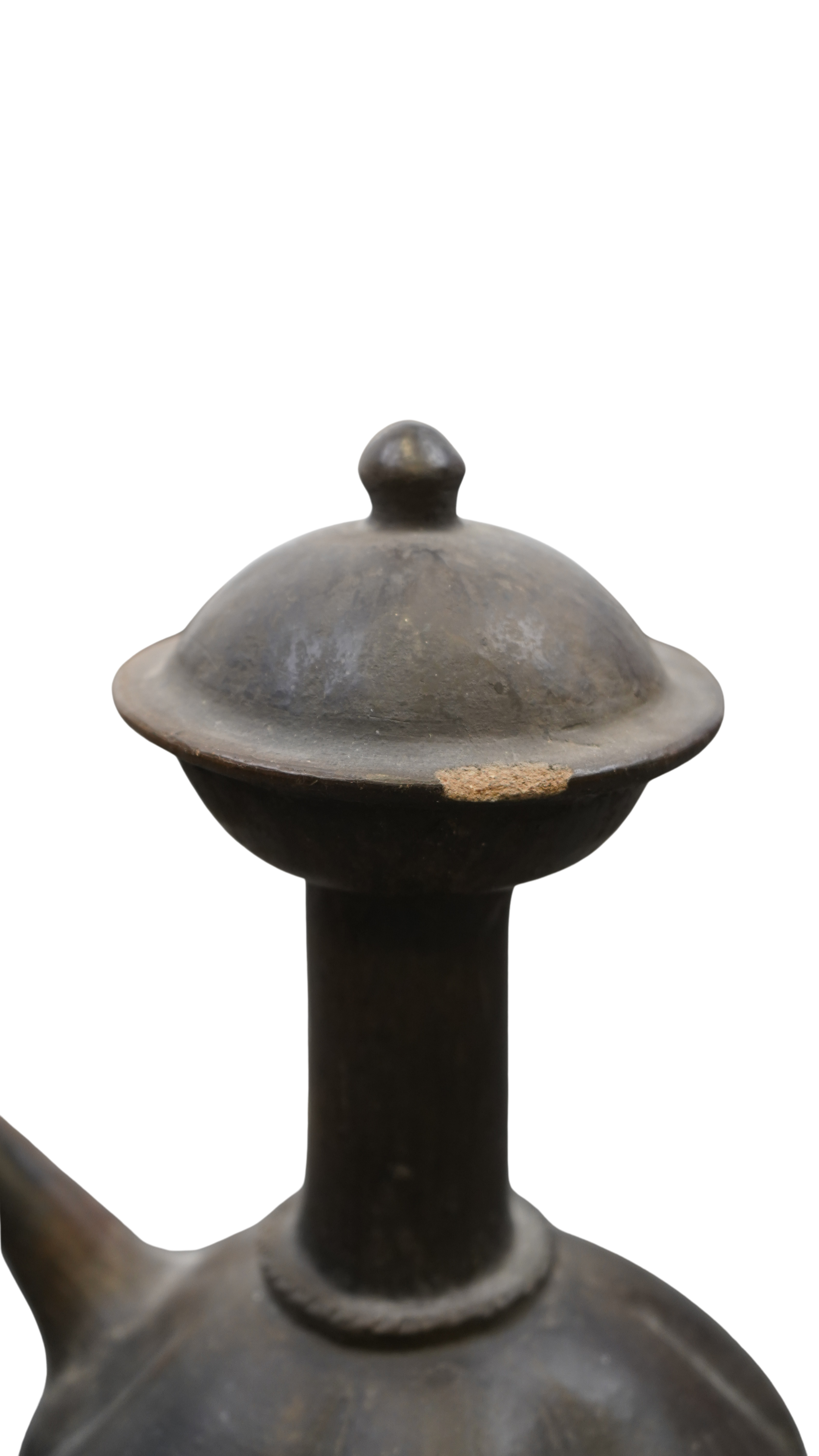 Außergewöhnliche schwarze Tonkanne mit Deckel
