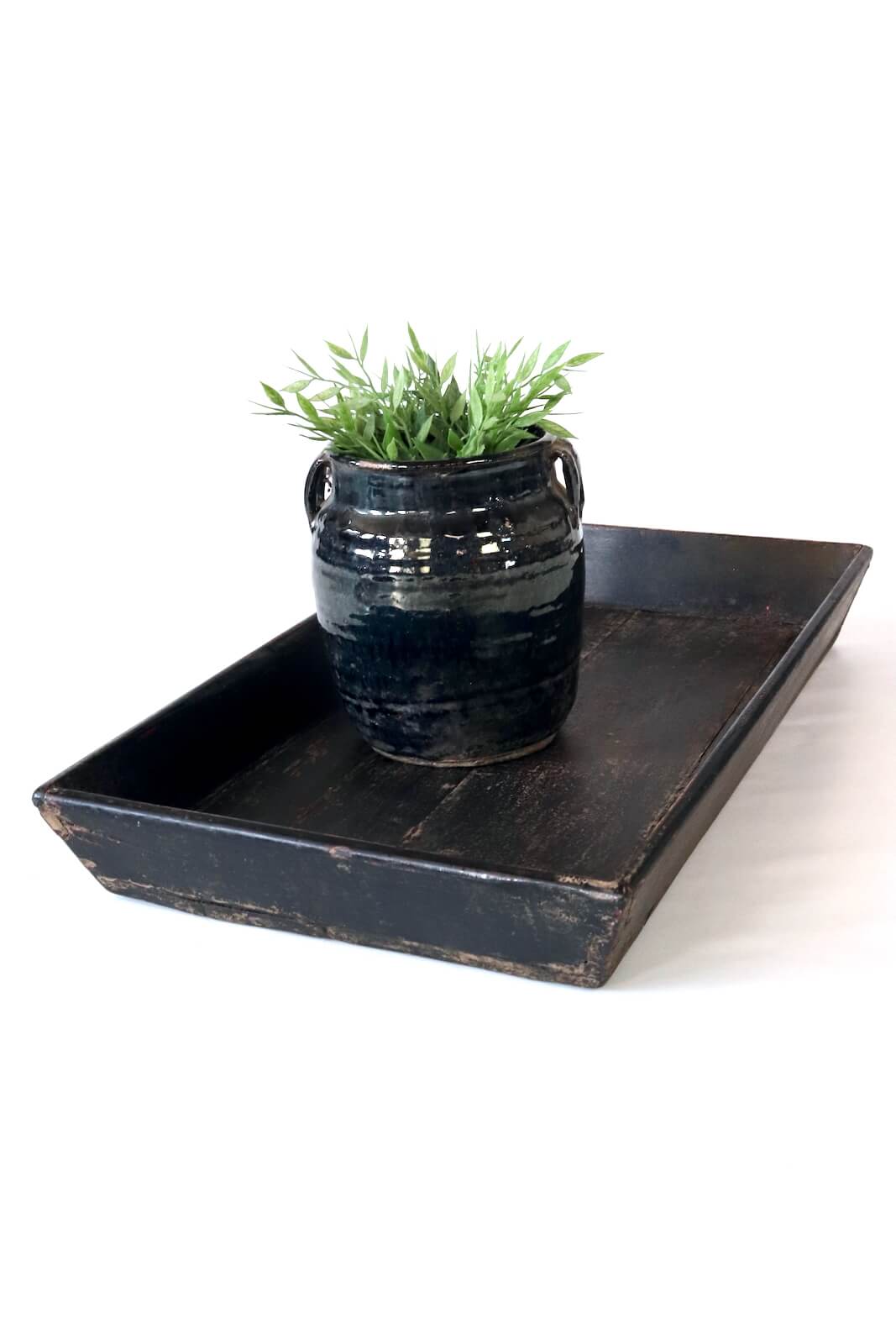 Antique Chinese tray black, 57x32