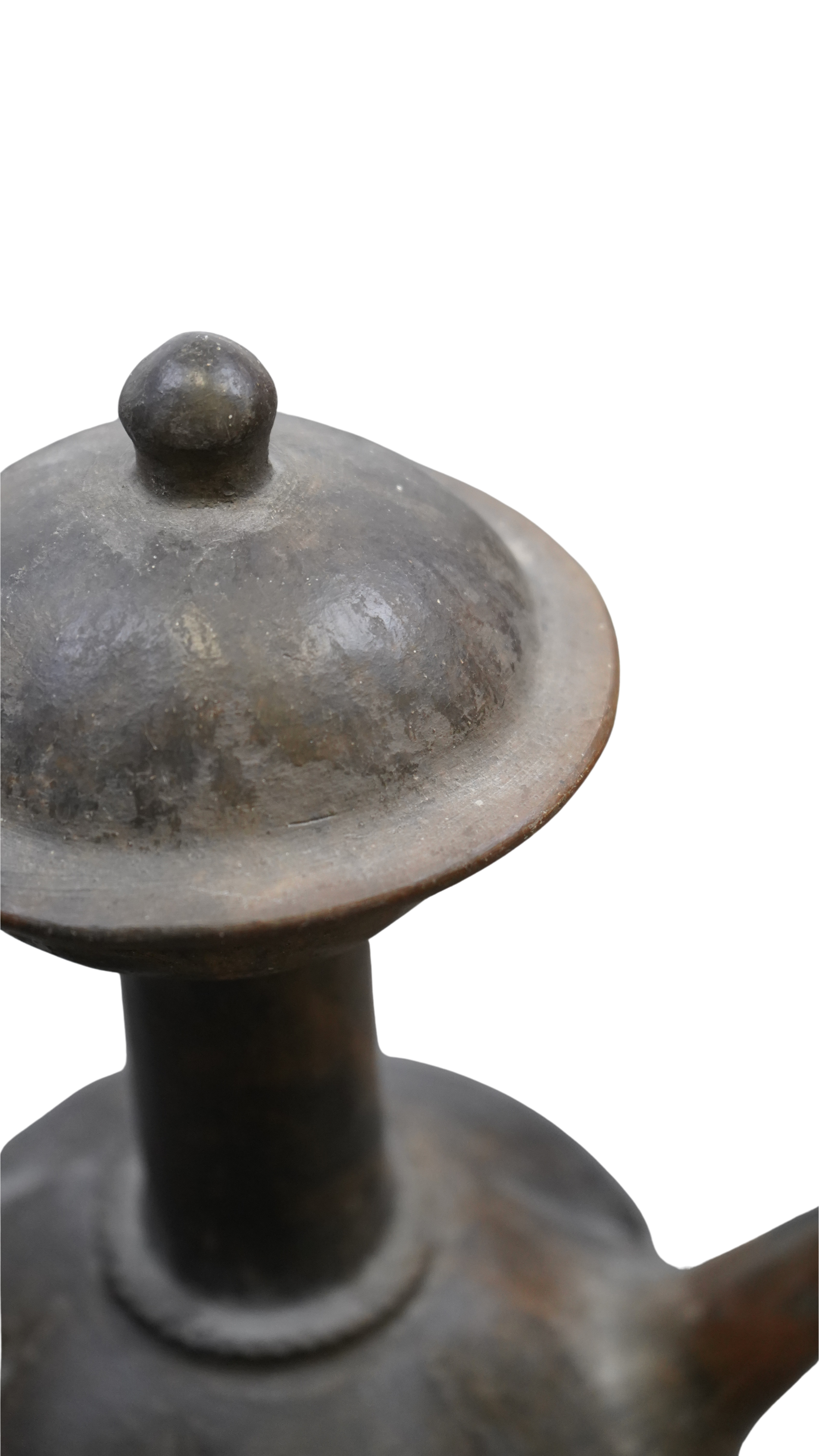 Außergewöhnliche schwarze Tonkanne mit Deckel