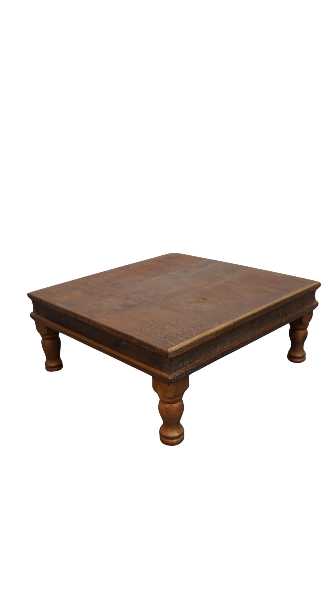 Massivholz Couchtisch mit gedrechselten Beinen – rustikales Vintage Design