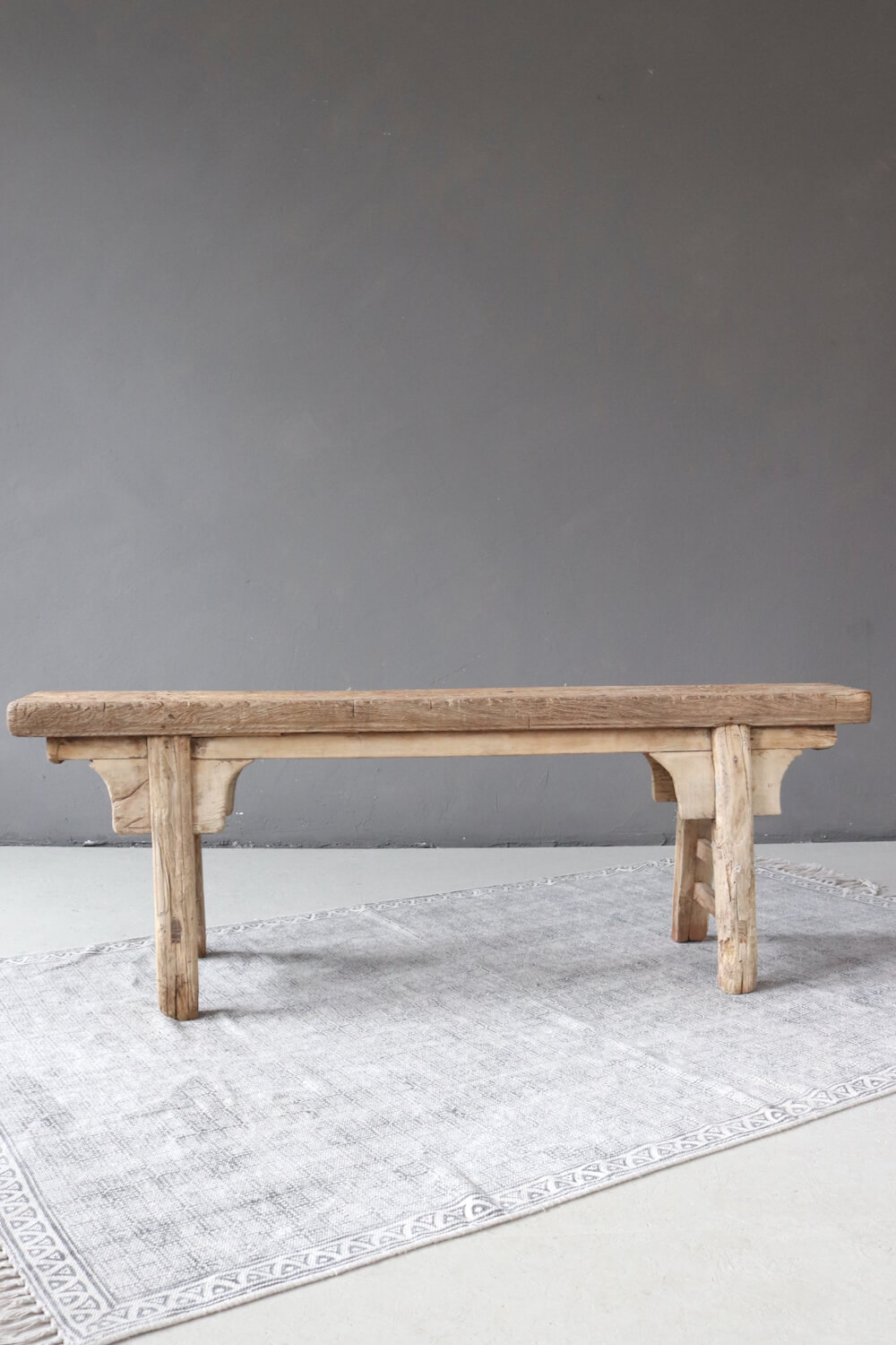 Handmade wooden bench antique 138 cm