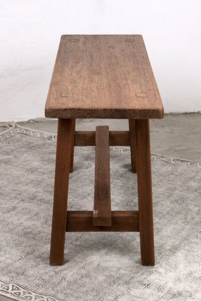 Kleine Holzbank aus Teakholz, 100 cm Kleine Holzbank aus Teakholz, 100 cm