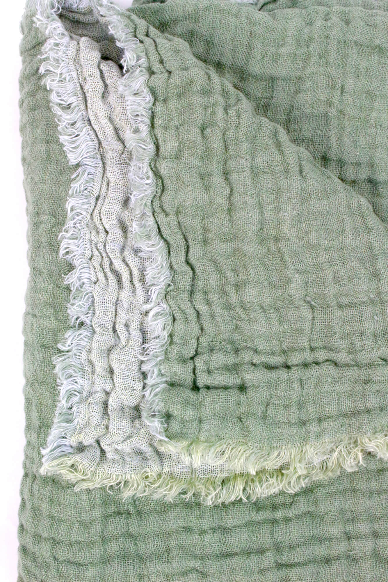 Decke aus Leinenkrepp lindgrün