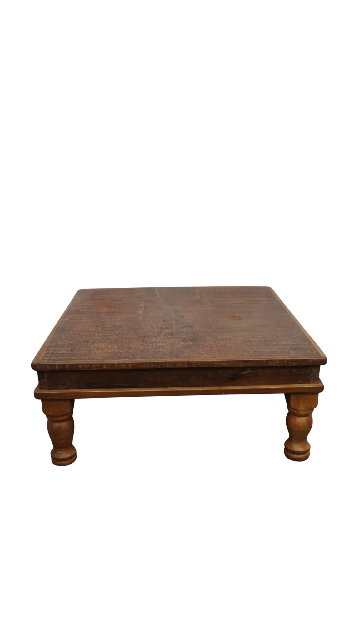 Massivholz Couchtisch mit gedrechselten Beinen – rustikales Vintage Design