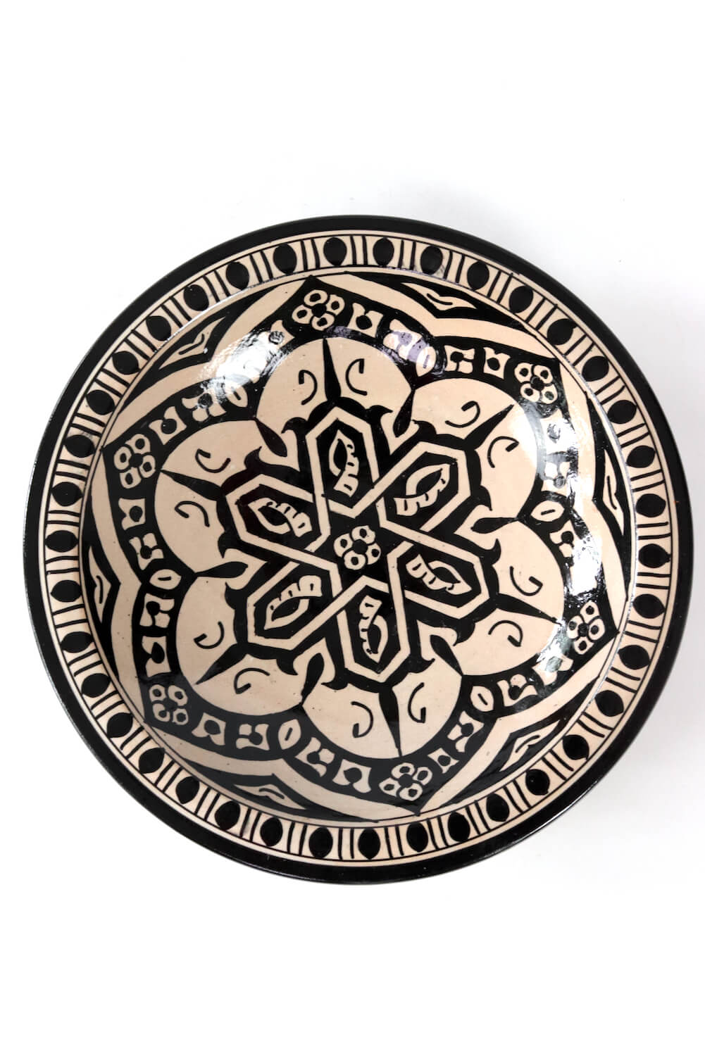 Schale Keramik mit schwarzem Ornamenten ø30 cm   