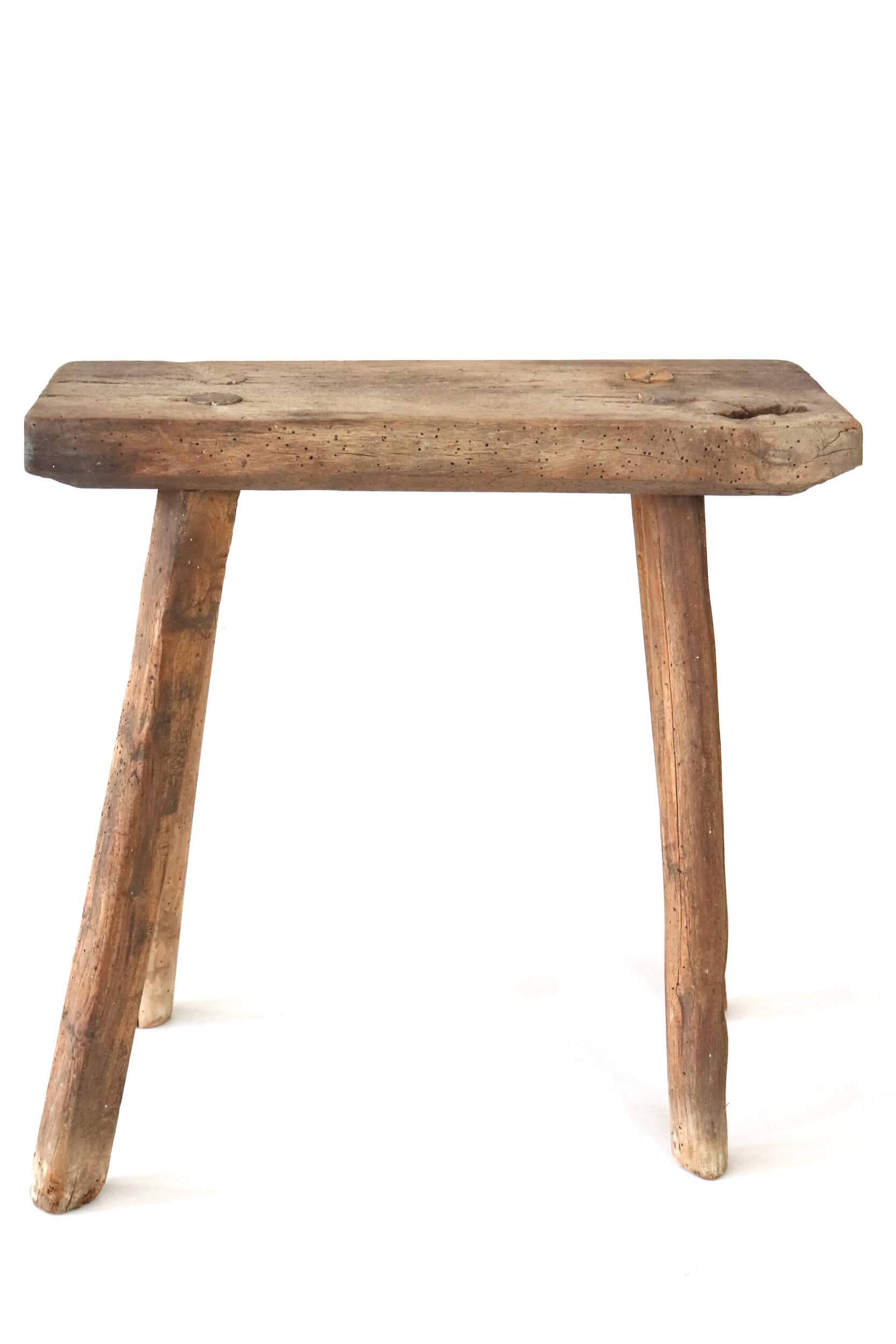 Antique wooden farmhouse stool 