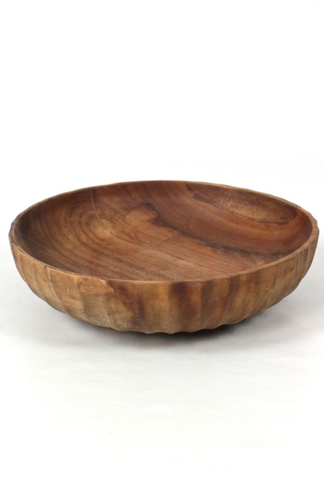 Holzschale Teakholz handgeschnitzt, ø30 cm Holzschale Teakholz handgeschnitzt, ø30 cm