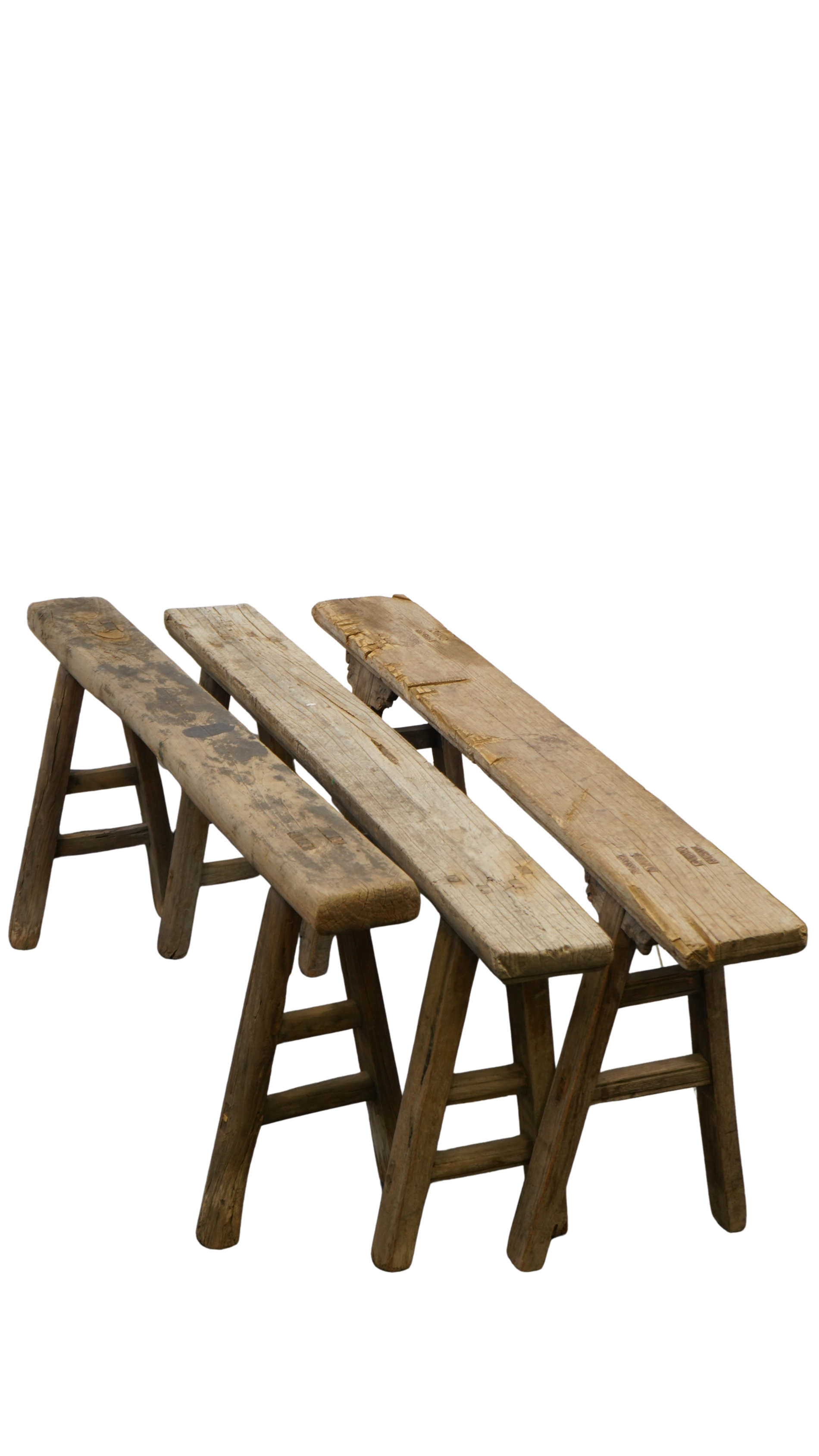 rustikale chinesische Holzbank 120 cm