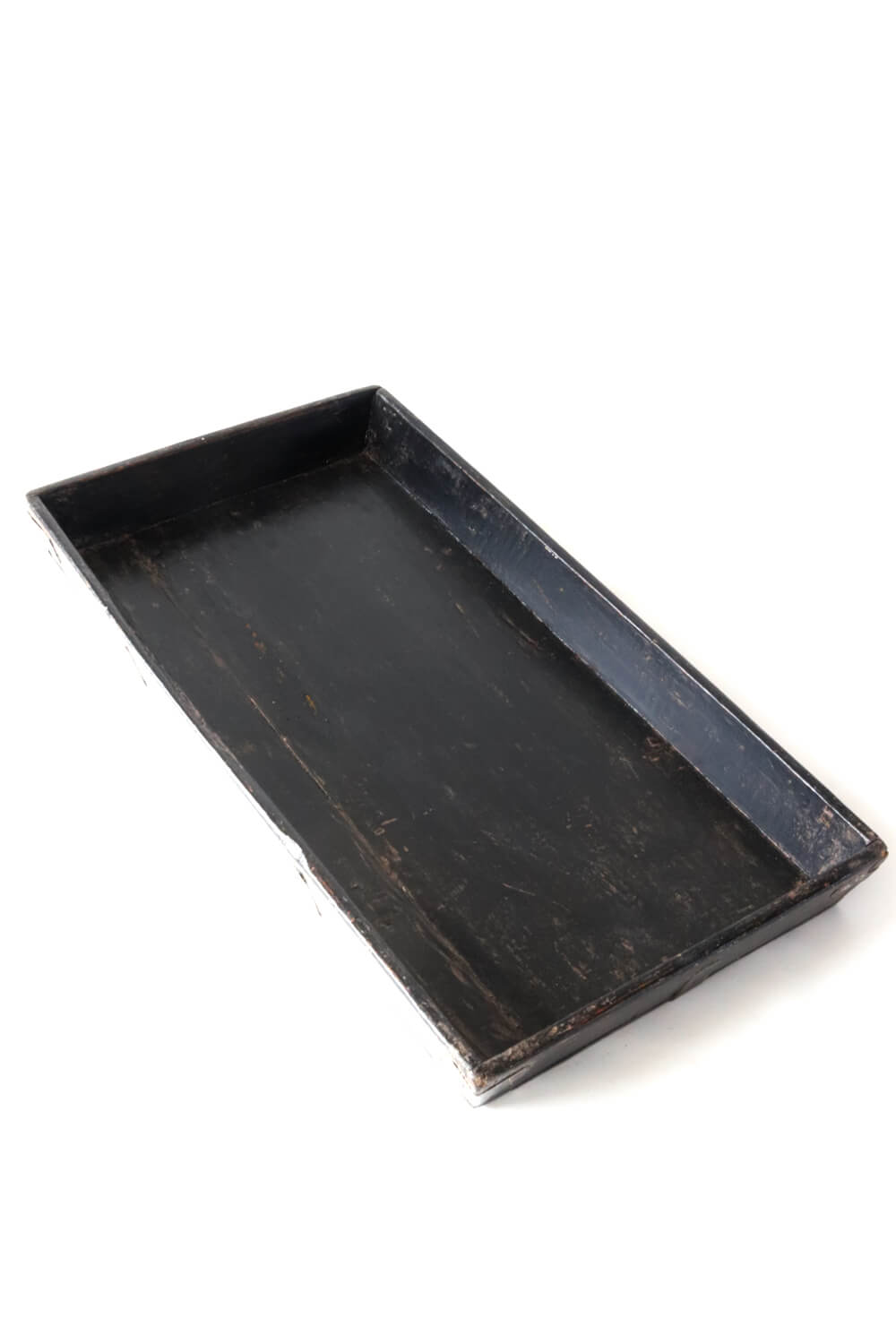 Tablett aus Holz schwarz  antik, 69x37