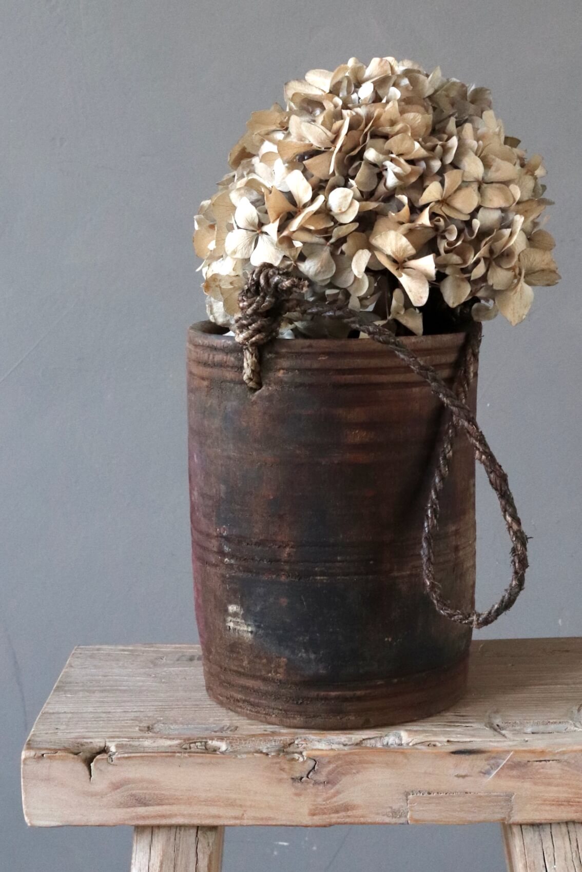 Wassereimer antik Nepal 24xø18