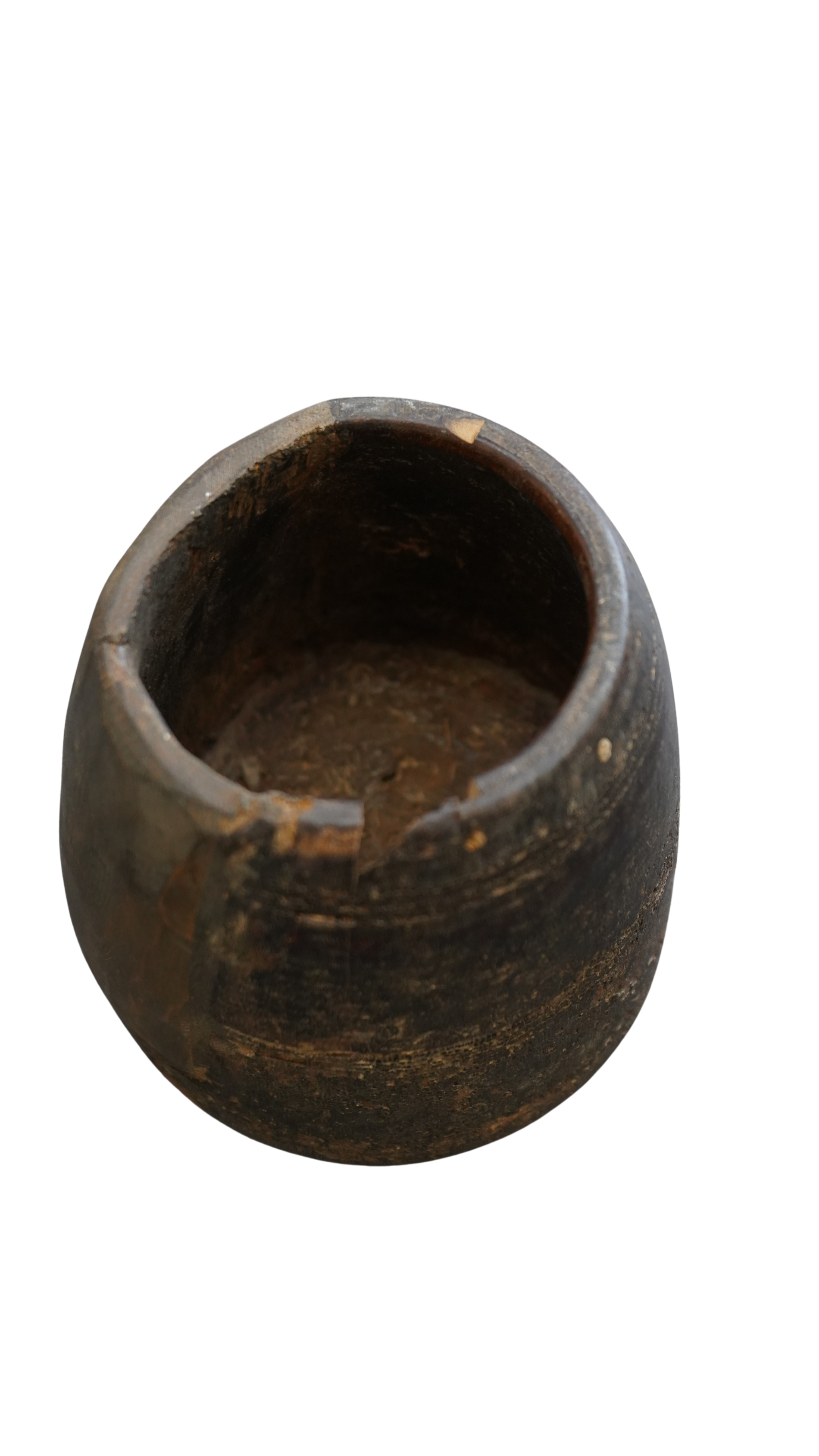 derbe Holzvase - Holztopf aus Nepal