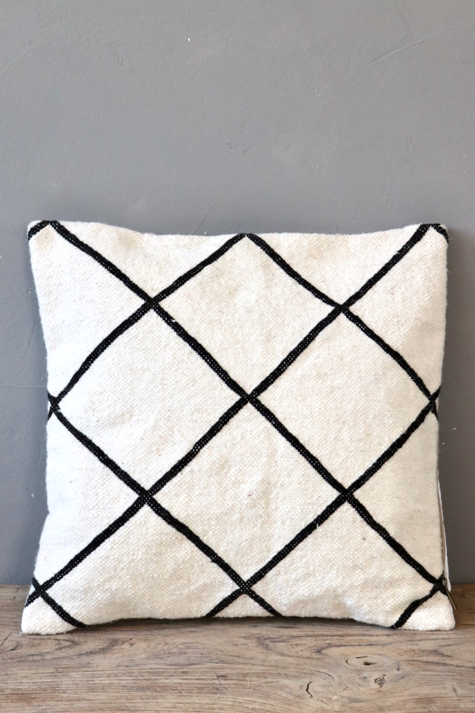 Boho Kissen schwarz weiß Marokko 50x50
