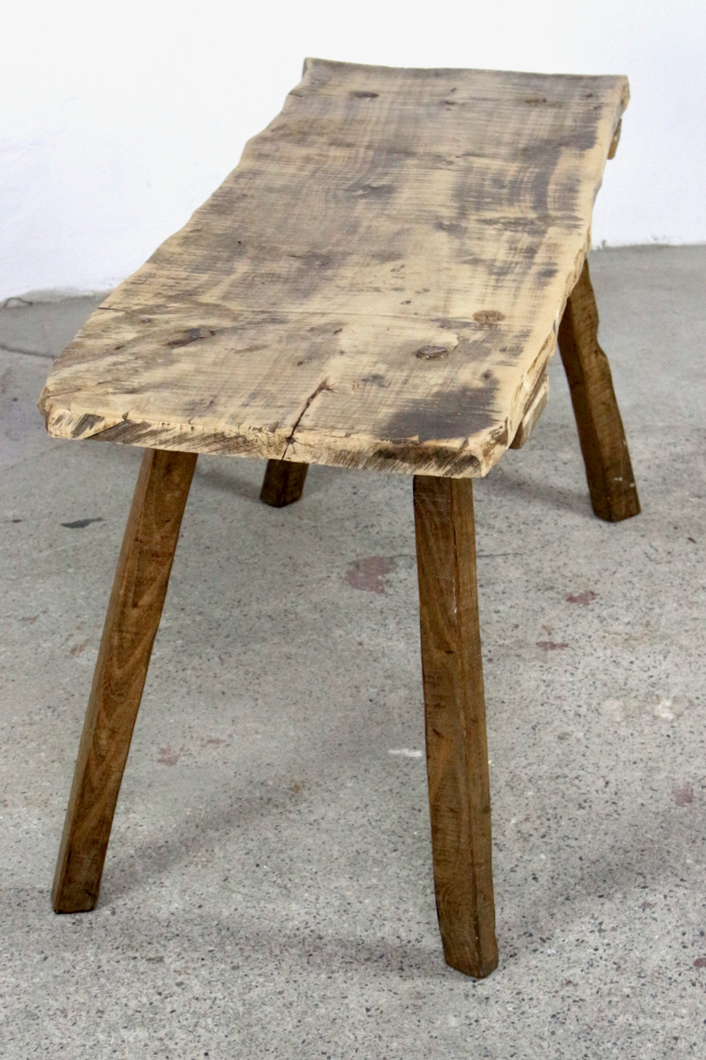 back Bauernbank Tisch aus altem Holz, 119 cm