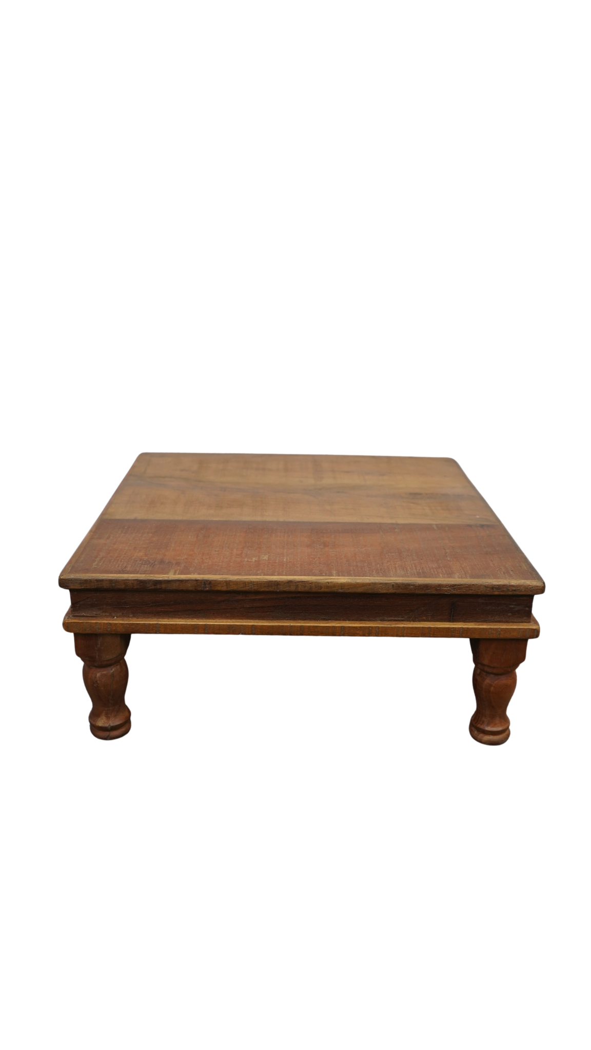 Massivholz Couchtisch mit gedrechselten Beinen – rustikales Vintage Design