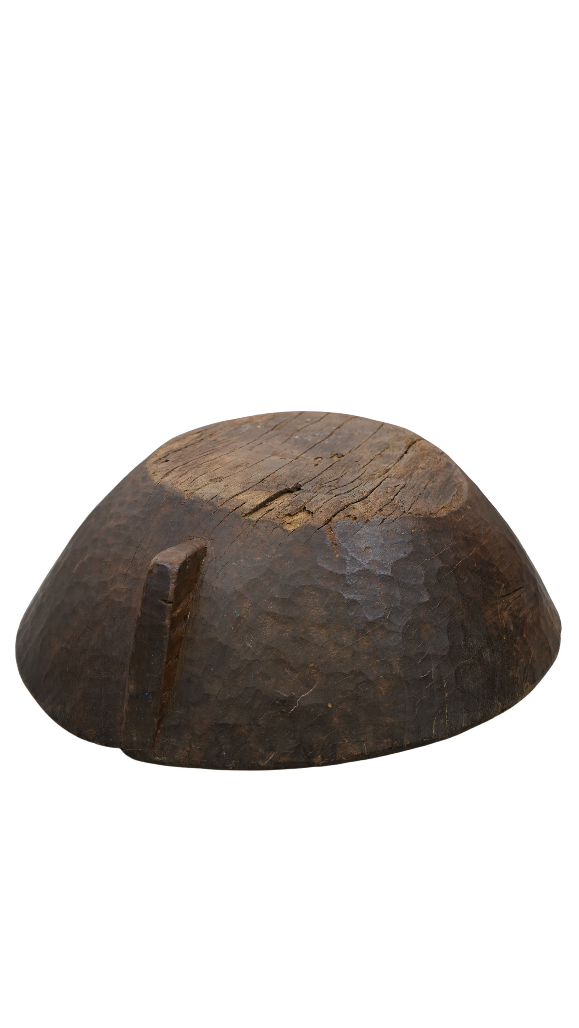 Große Vintage-Holzschale ORIGO – dunkel patiniert mit rustikaler Holzstruktur 50 cm