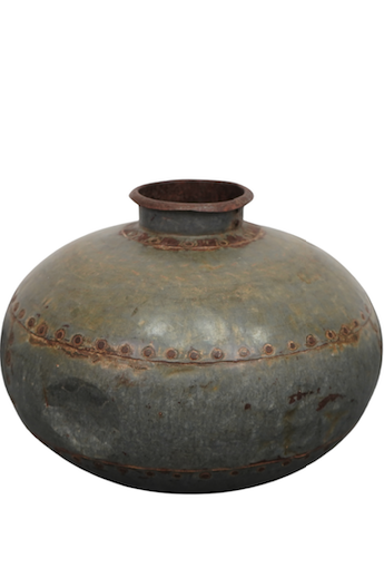 rustikale Metallvase Indien