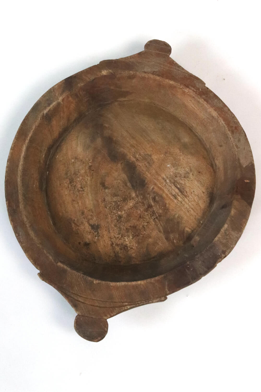 Alte Holzschale mit Ohren Indien Ø 37 cm 