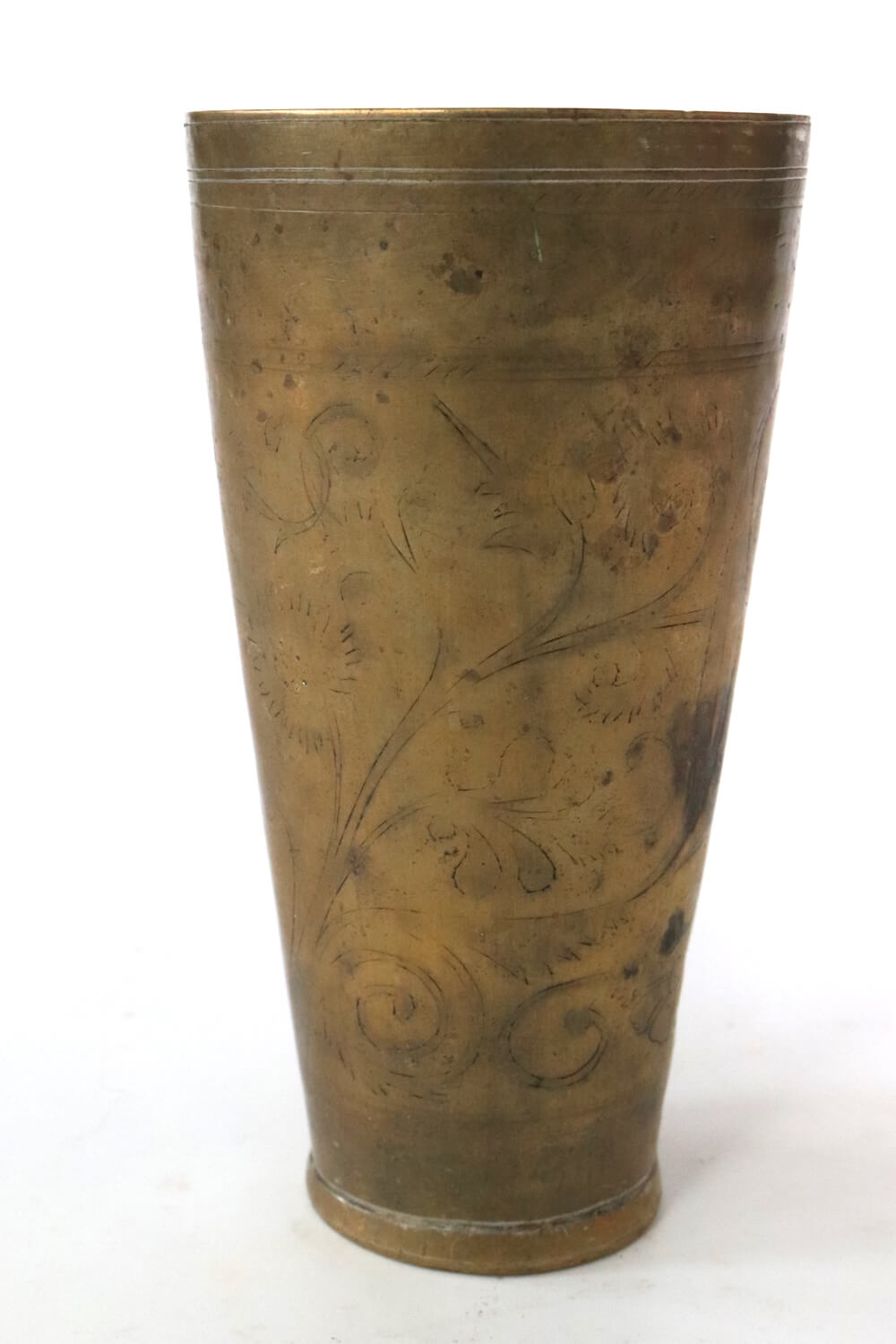 Ancient brass cup from India XL