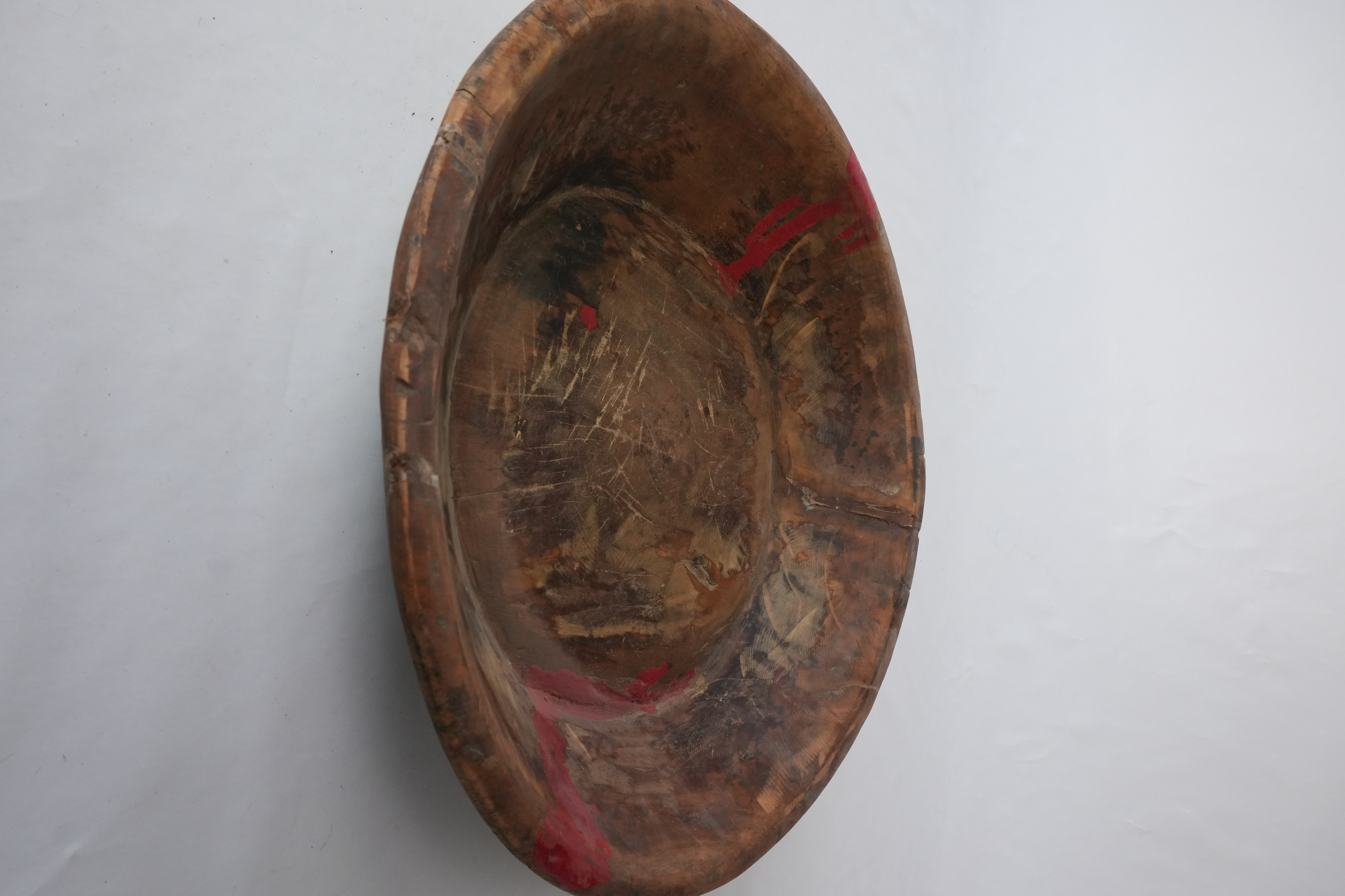 rustikale Holzschale antik Indien Ø42 cm