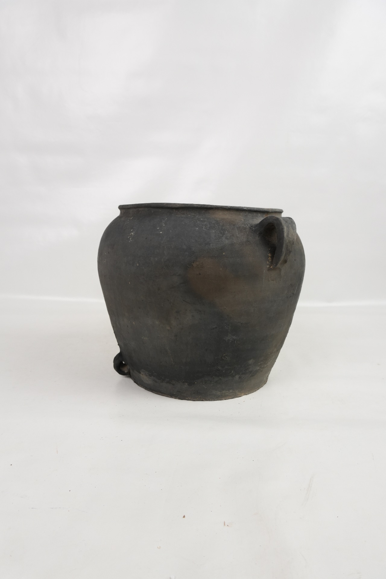 alter Terrakotta Topf grau, China 28xø34