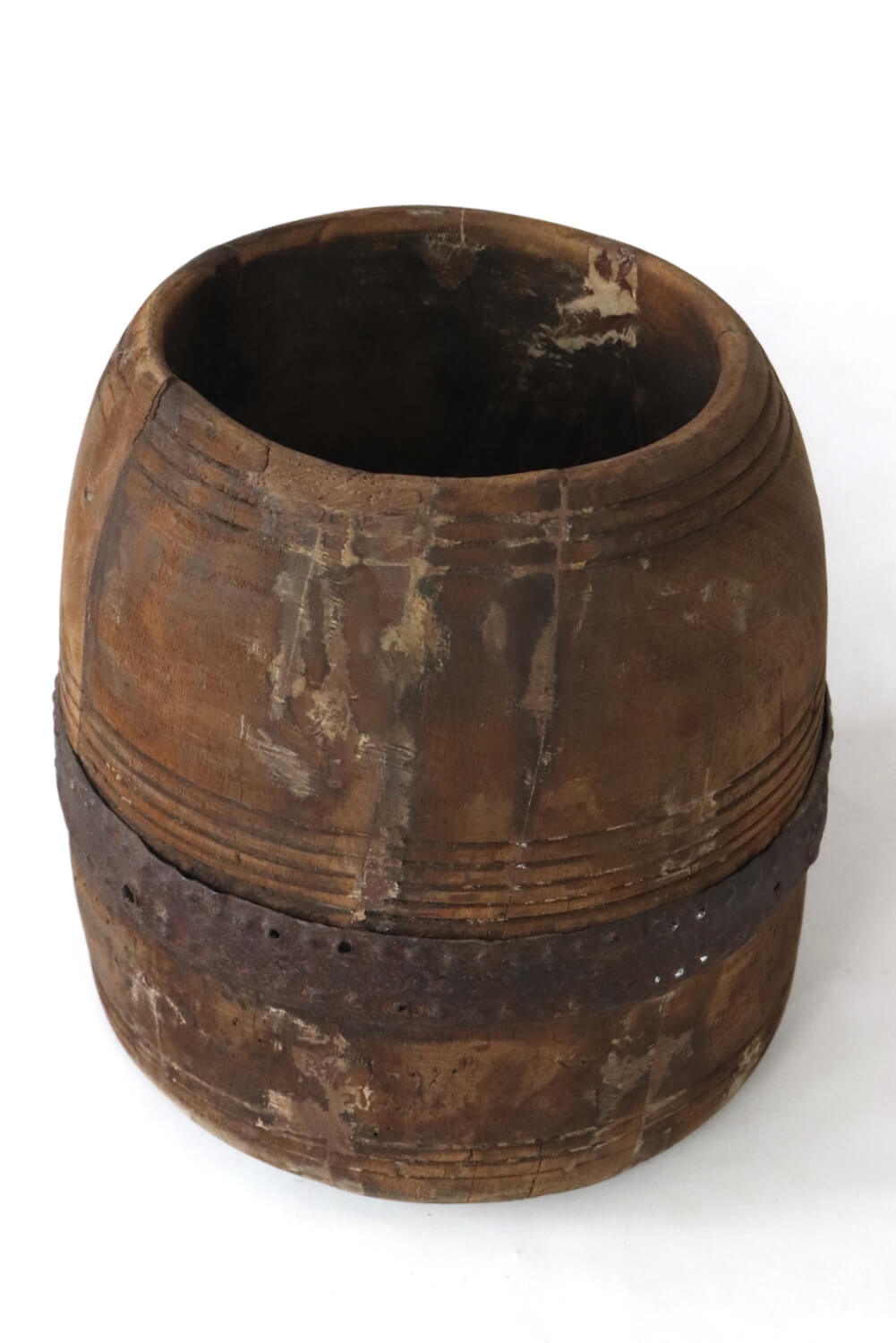 Antique wooden pot India 