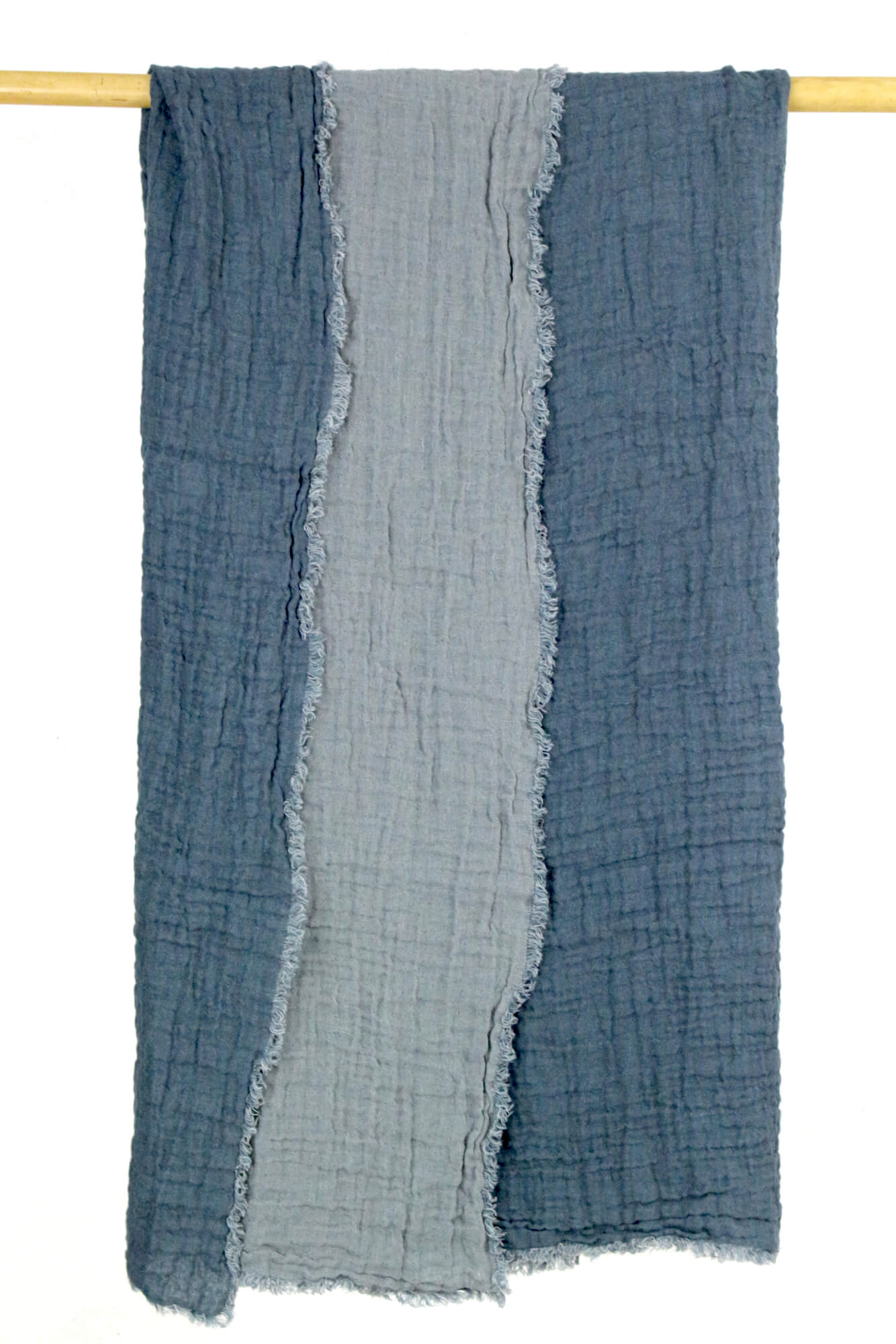 Decke aus Leinenkrepp Jeansblau