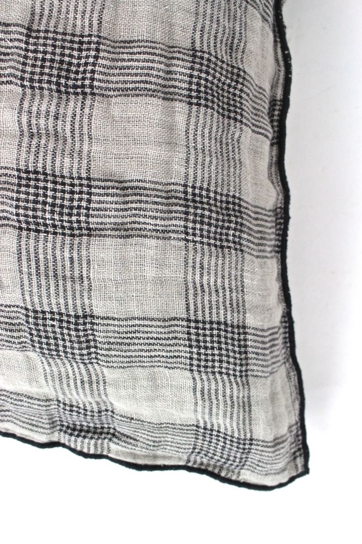 Leinenkissen Natur mit schwarzen Karos, 50x50 Leinenkissen Natur mit schwarzen Karos, 50x50