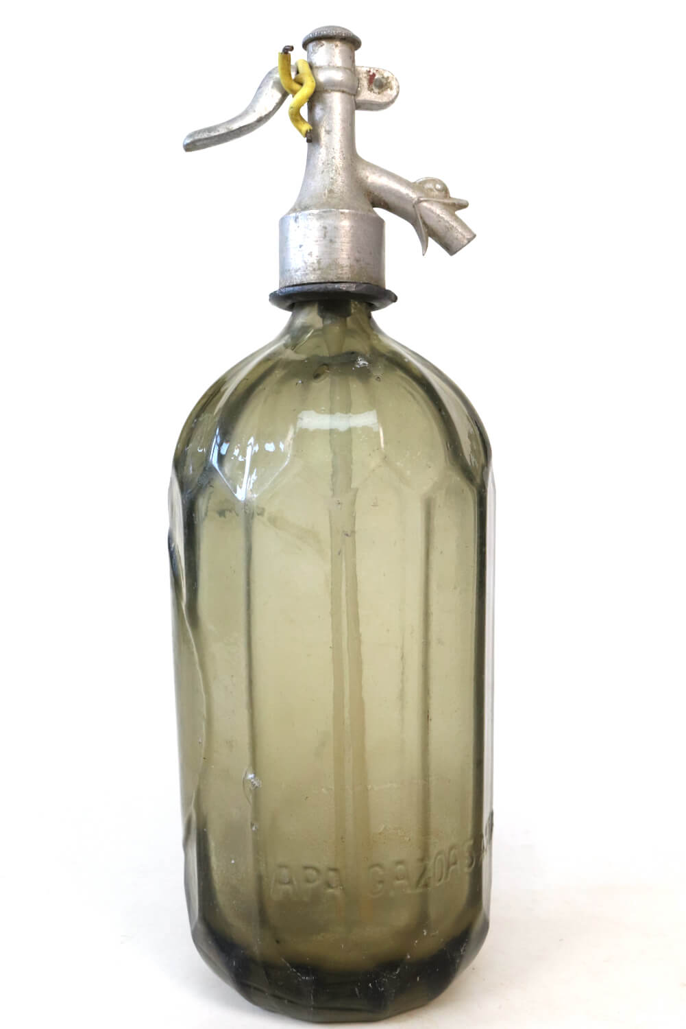 Sodaflasche antik grau, Facettenform Sodaflasche antik grau, Facettenform