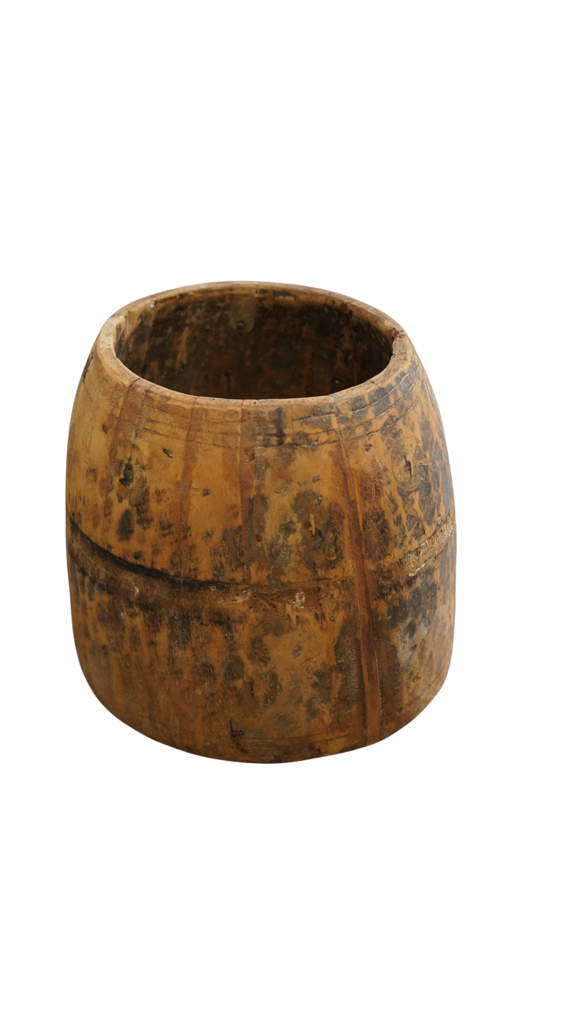 schöne Holzvase - Holztopf Nepal
