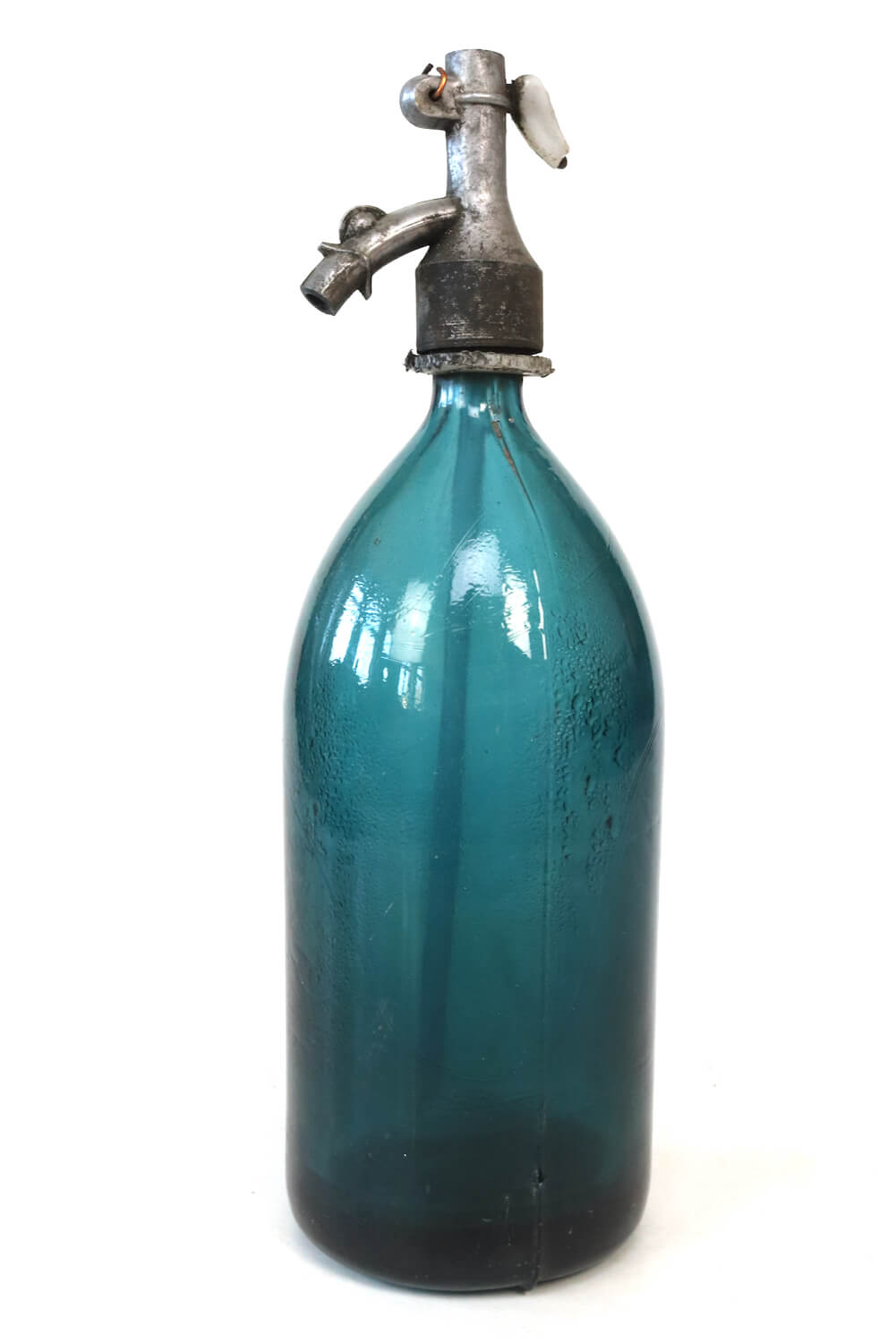 Siphonflasche antik blau 