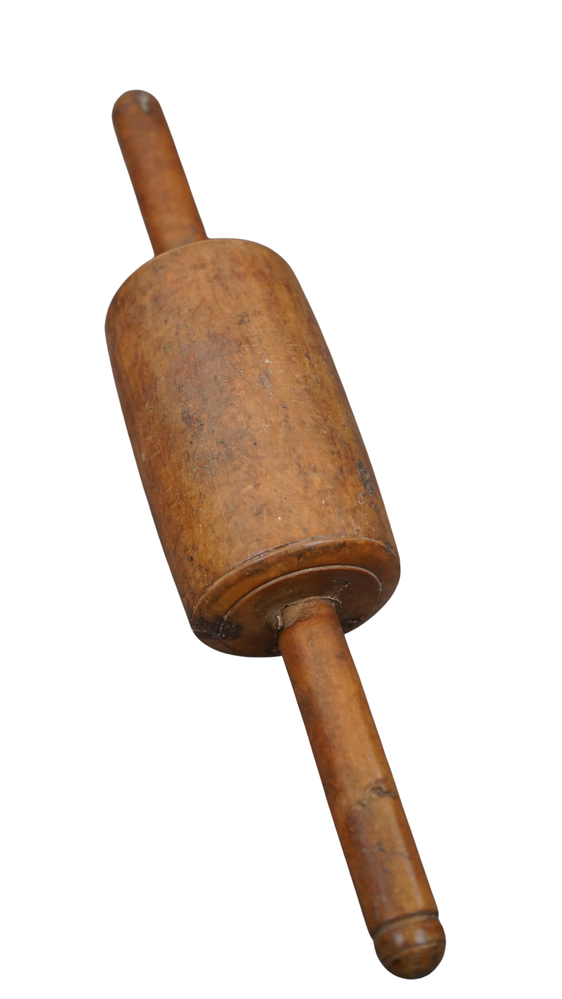 traditionelle Vintage-Teigrolle mit warmer Patina und charaktervollen Gebrauchsspuren