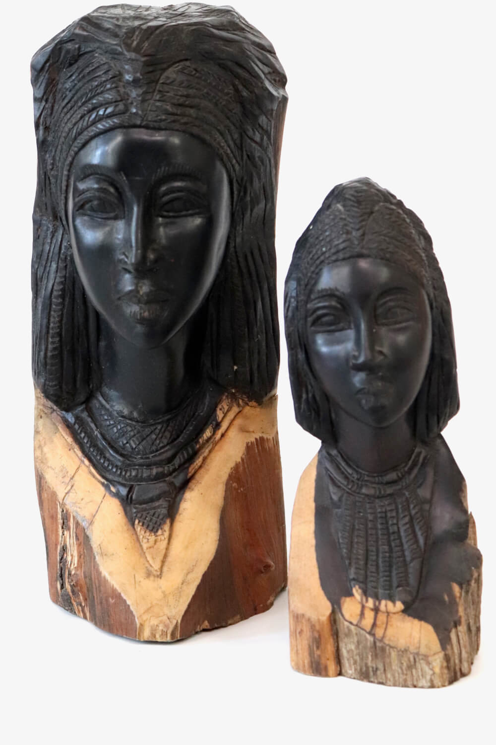 Vintage ebony head sculpture