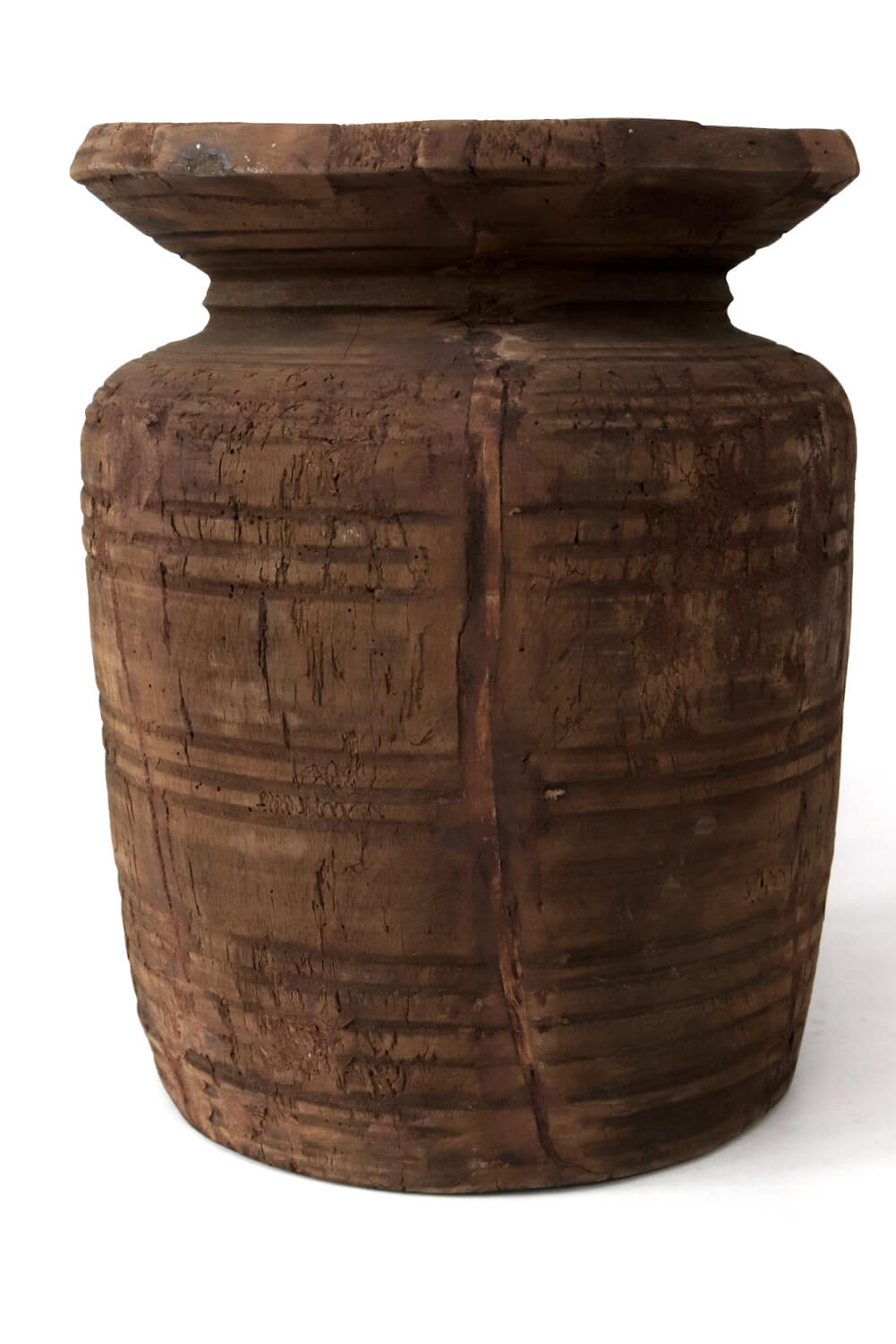 Antique rustic wooden vase 35xø27