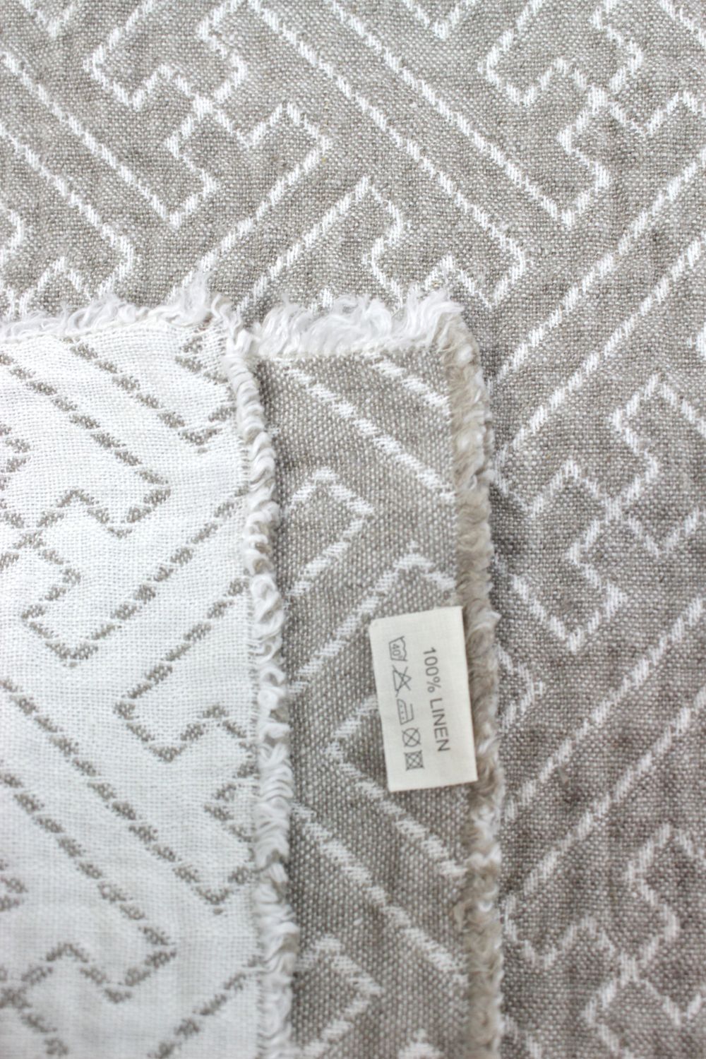 back Leinendecke Beige