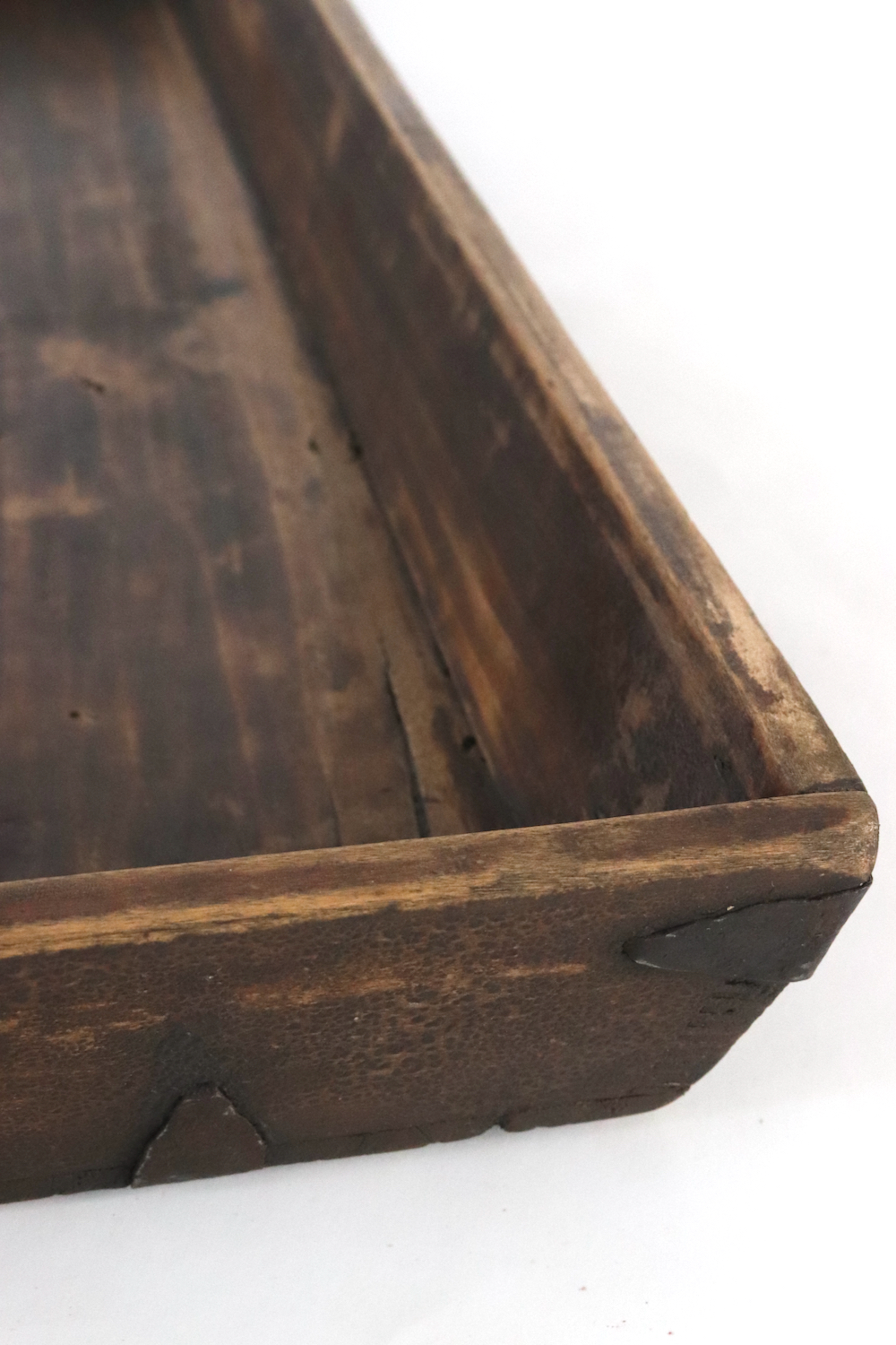Antikes Tablett aus Holz braun 69x36