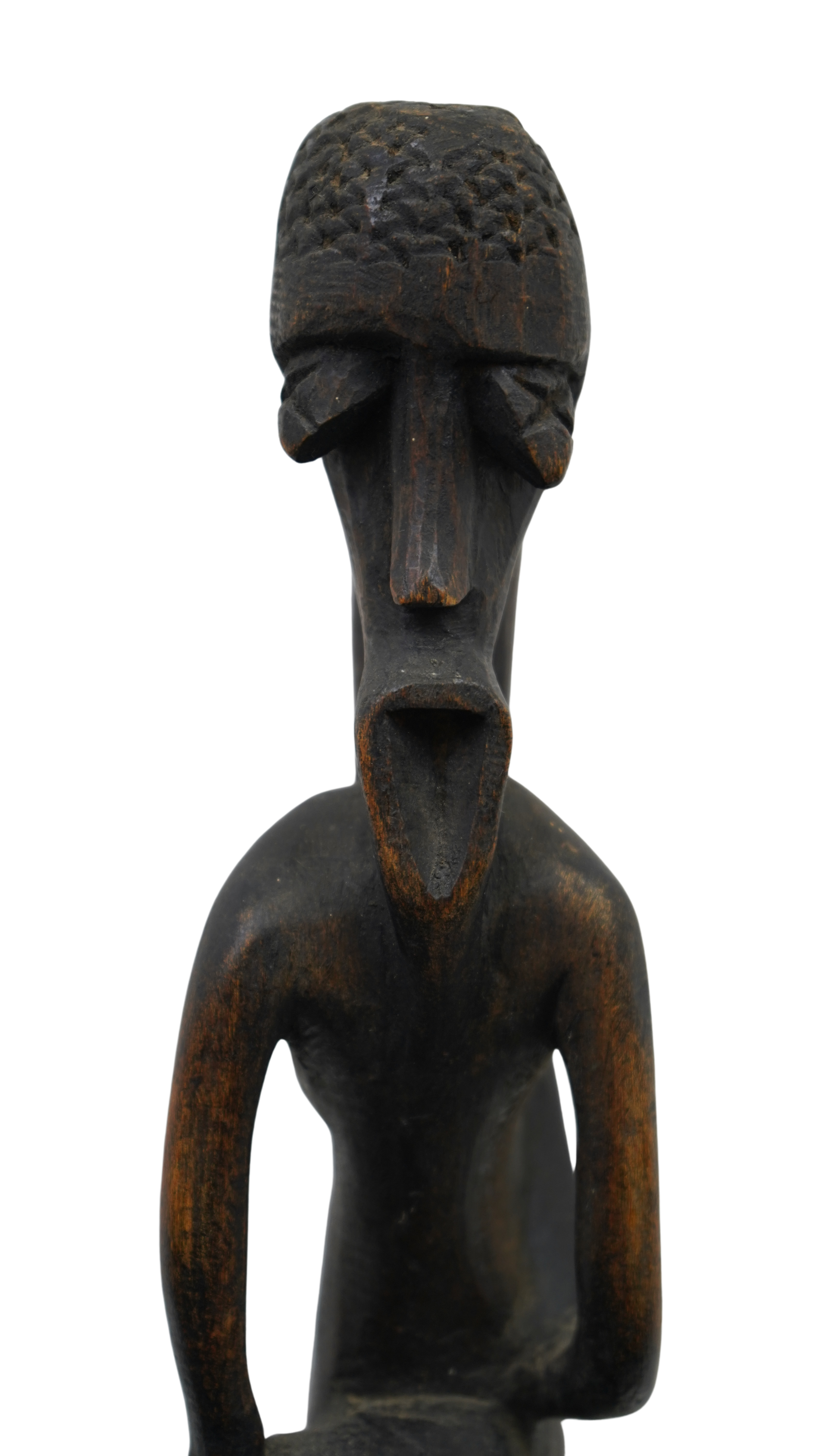 Außergewöhnliche mehrgesichtige Holzskulptur – Ausdrucksstarke Schnitzkunst