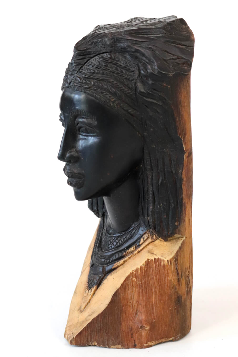 Vintage ebony head sculpture