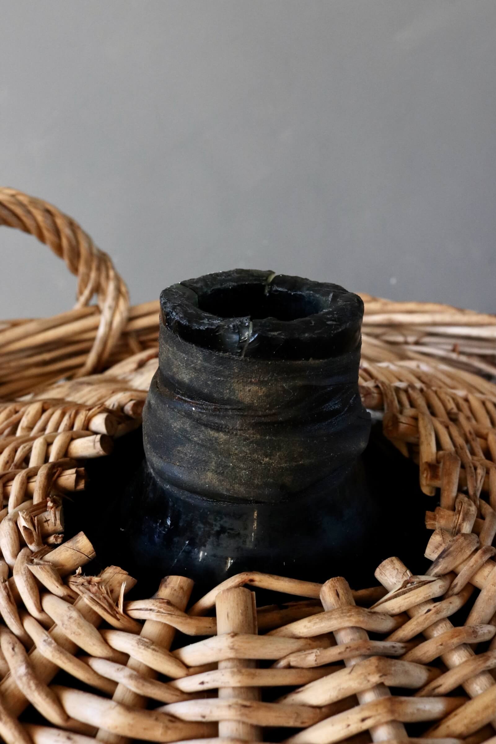 Vintage wicker glass balloon