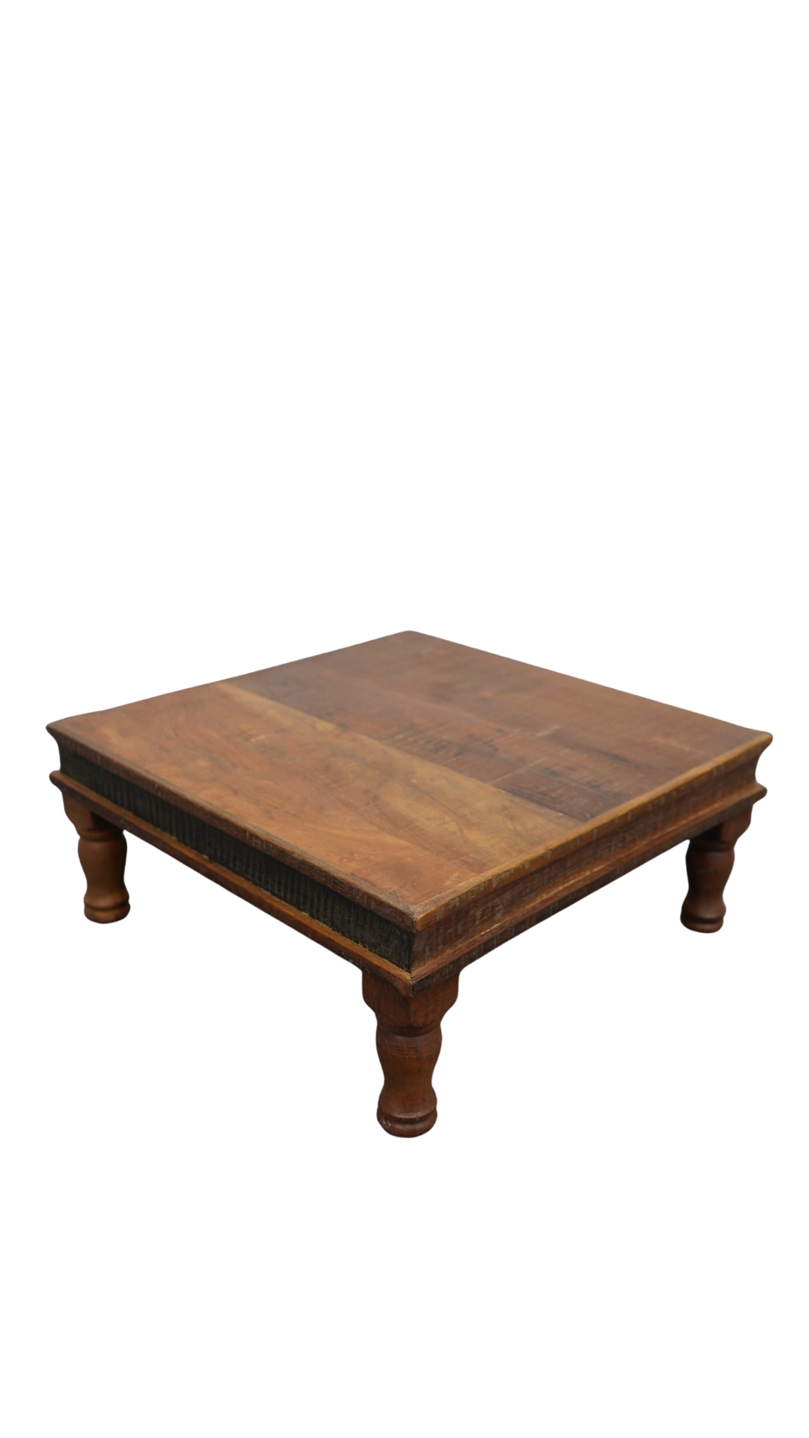 Massivholz Couchtisch mit gedrechselten Beinen – rustikales Vintage Design
