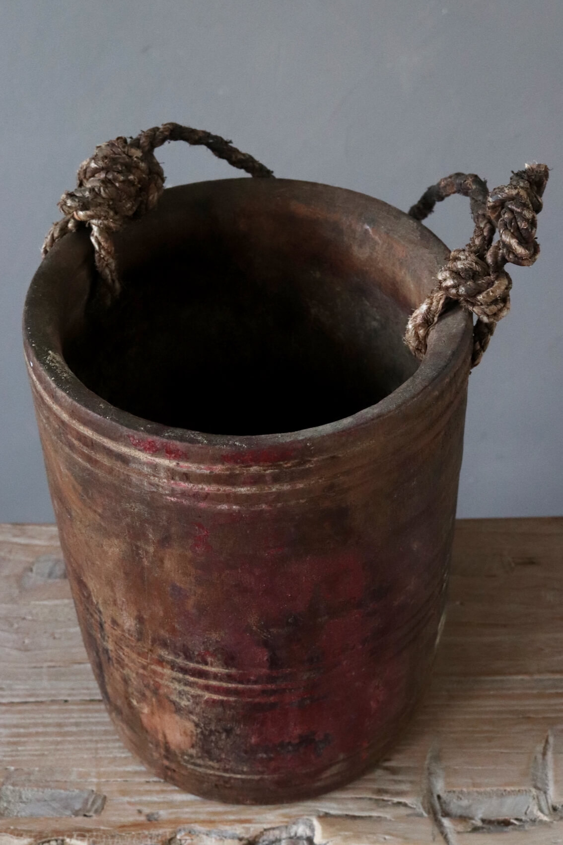 Wassereimer antik Nepal 24xø18