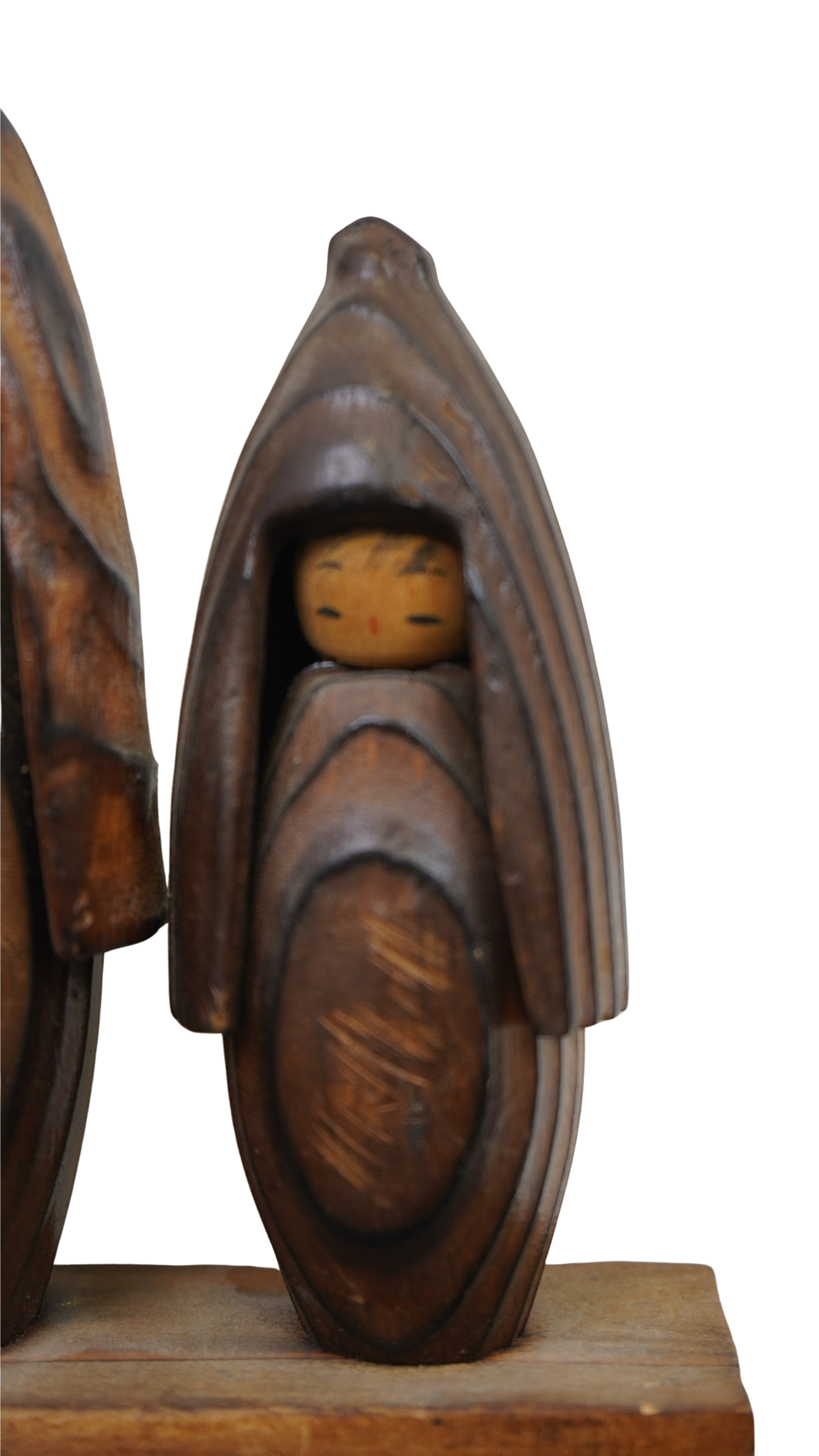 „Stille Verbundenheit“ – Skulpturales Holzfiguren-Duo im japanischen Stil