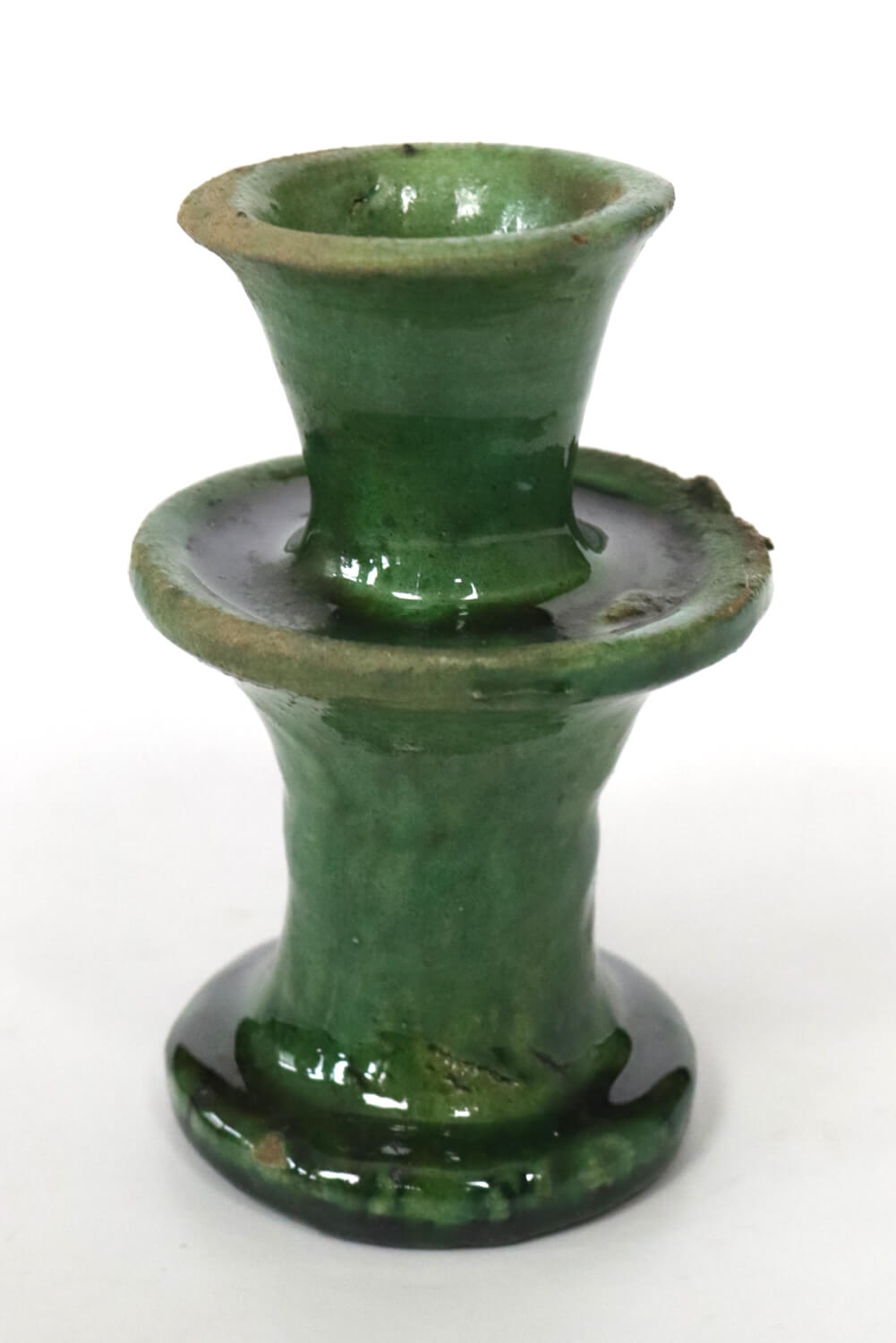 Green ceramic candle stand, 11 cm